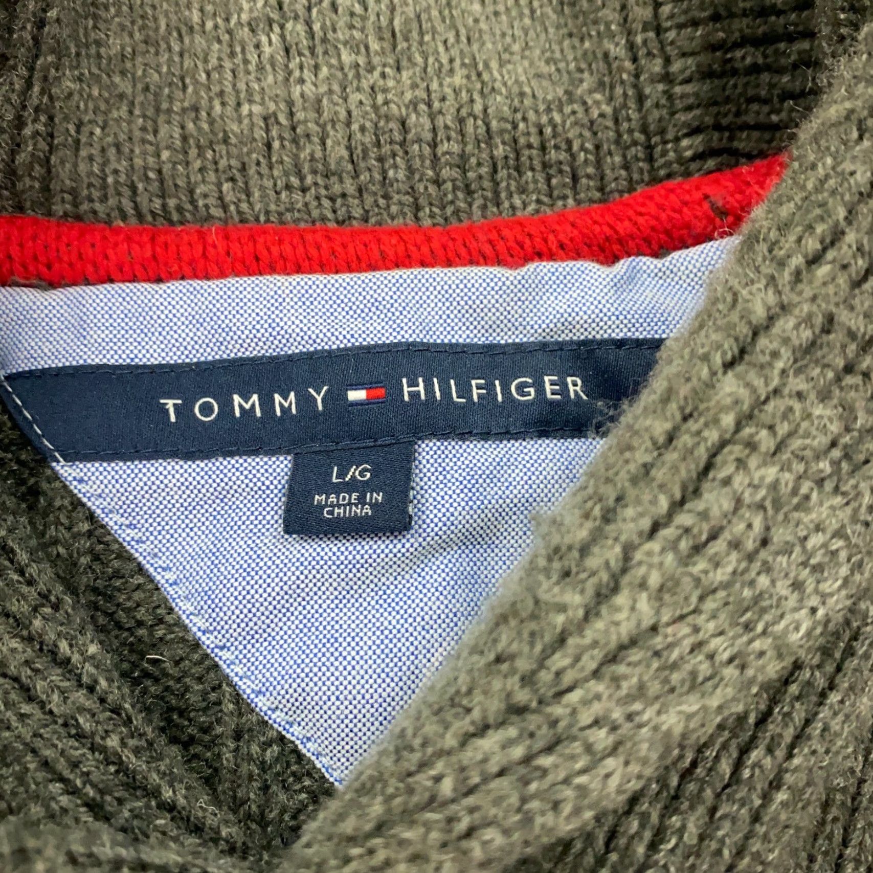 Tommy Hilfiger VINTAGE Tommy Hilfiger Mens Sweater Pullover Cable Knit Casual Fall Winter Gray Medium Wool Blend Size US L / EU 52-54 / 3 - 5 Thumbnail