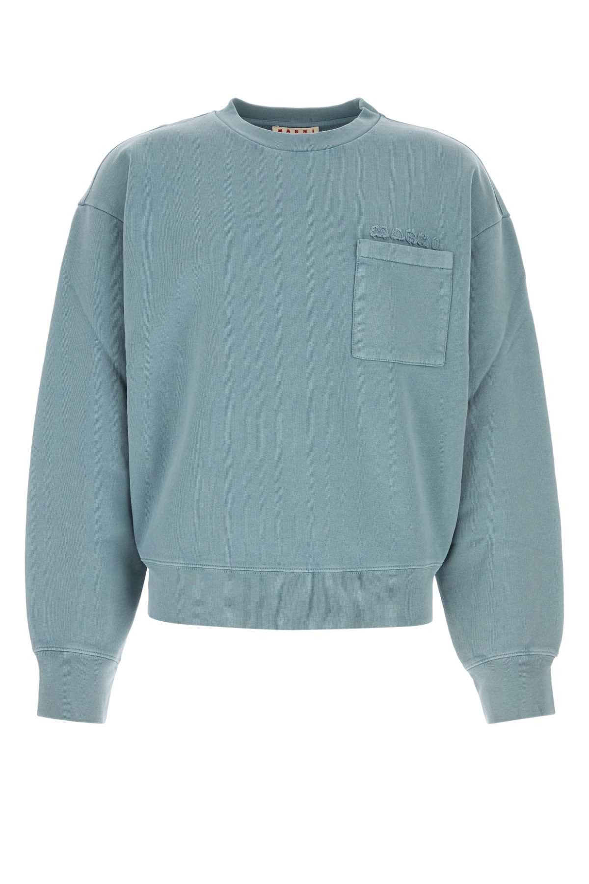 Marni Powder Light-Blue Cotton Sweatshirt Size US L / EU 52-54 / 3 - 1 Thumbnail