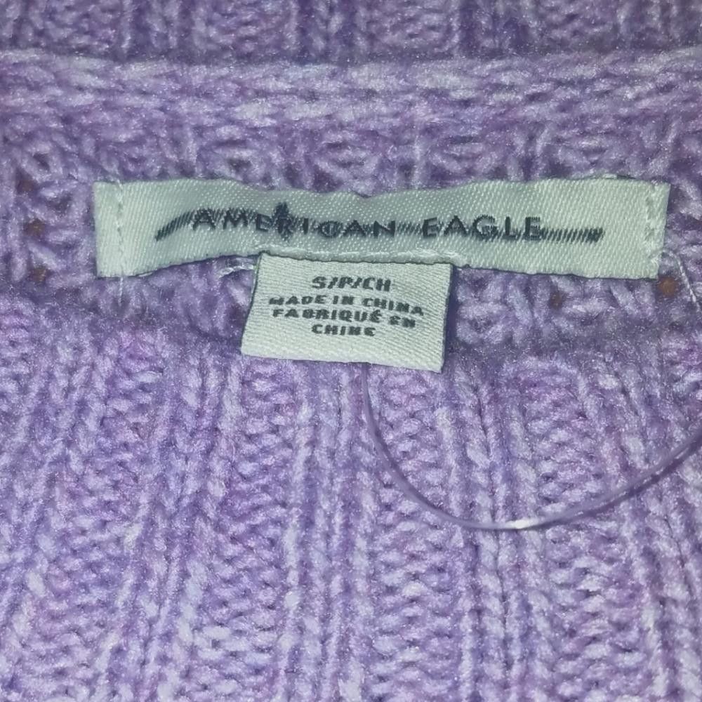 Designer NWOT American Eagle Purple and White Sweater Size Small Size S / US 4 / IT 40 - 2 Thumbnail