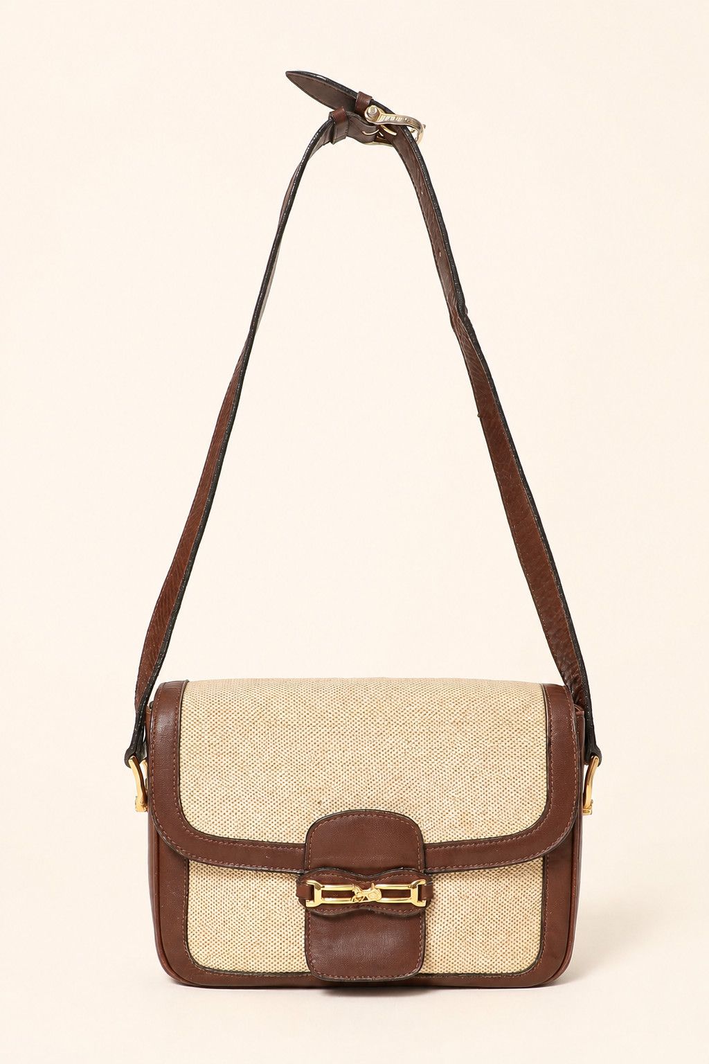 Céline Sac Crécy Toile Et Cuir in Beige, Women's