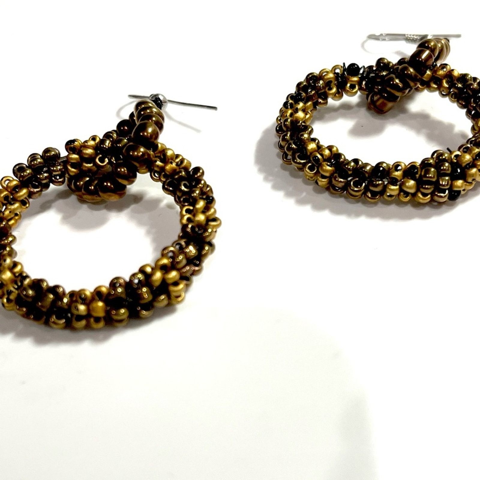 Other BOHEMIAN Golden Beaded Drop Circle Dangle Earrings Size ONE SIZE - 2 Thumbnail