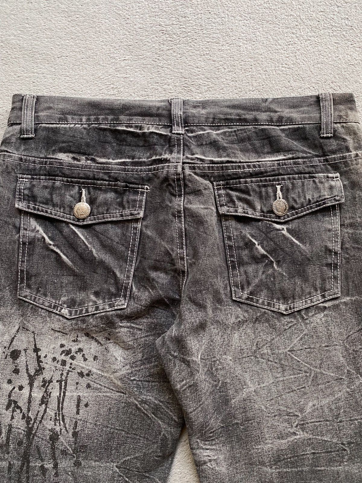 14th Addiction × If Six Was Nine × Japanese Brand Lowbox Distressed Denim Shorts Size US 32 / EU 48 - 5 Thumbnail
