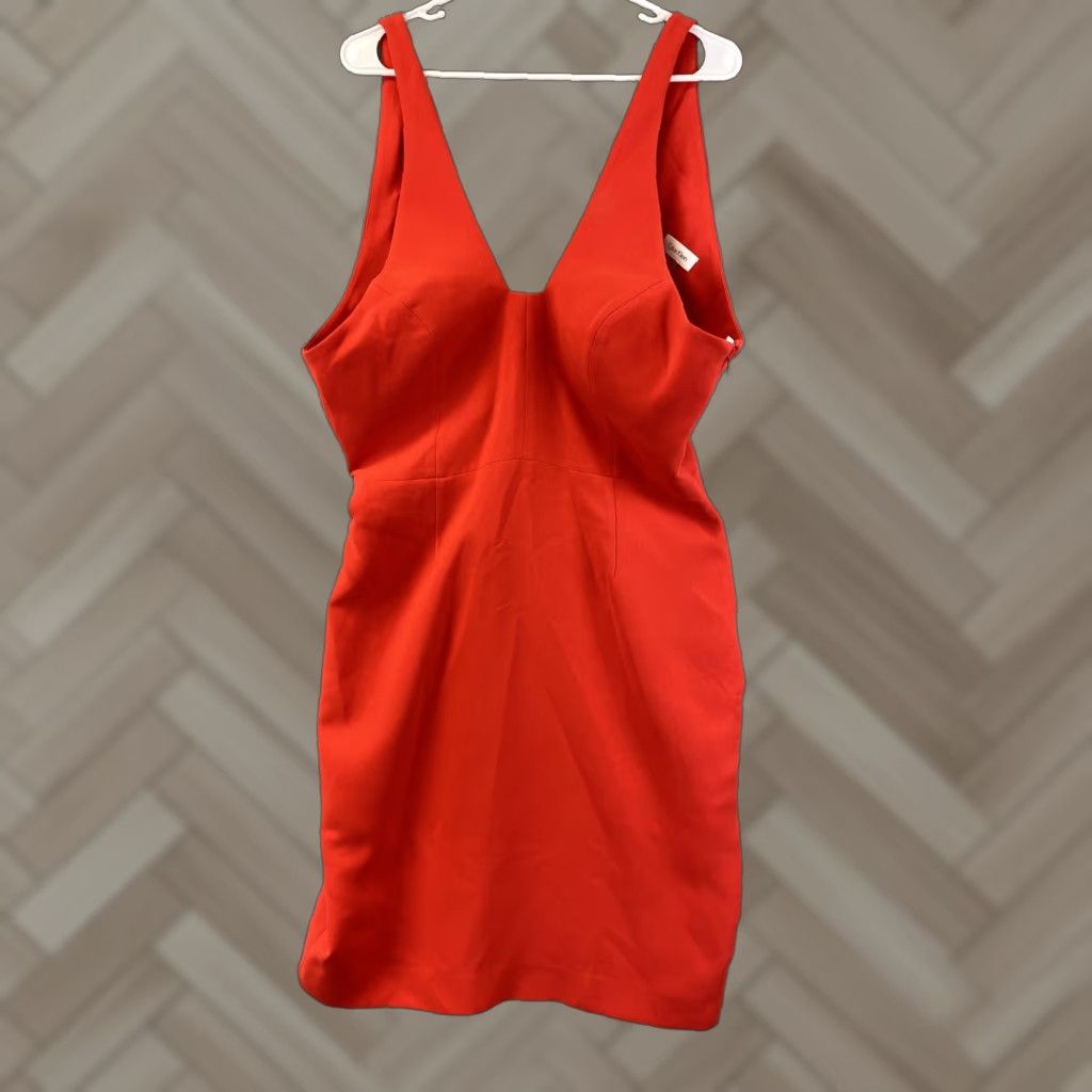 Calvin Klein Calvin Klein Women's Sleeveless Dress Size 10 Red NWOT 60-3 Midi Dress Polyester — Regular Sleeve Length: Sleeveless Size L / US 10 / IT 46 - 1 Thumbnail