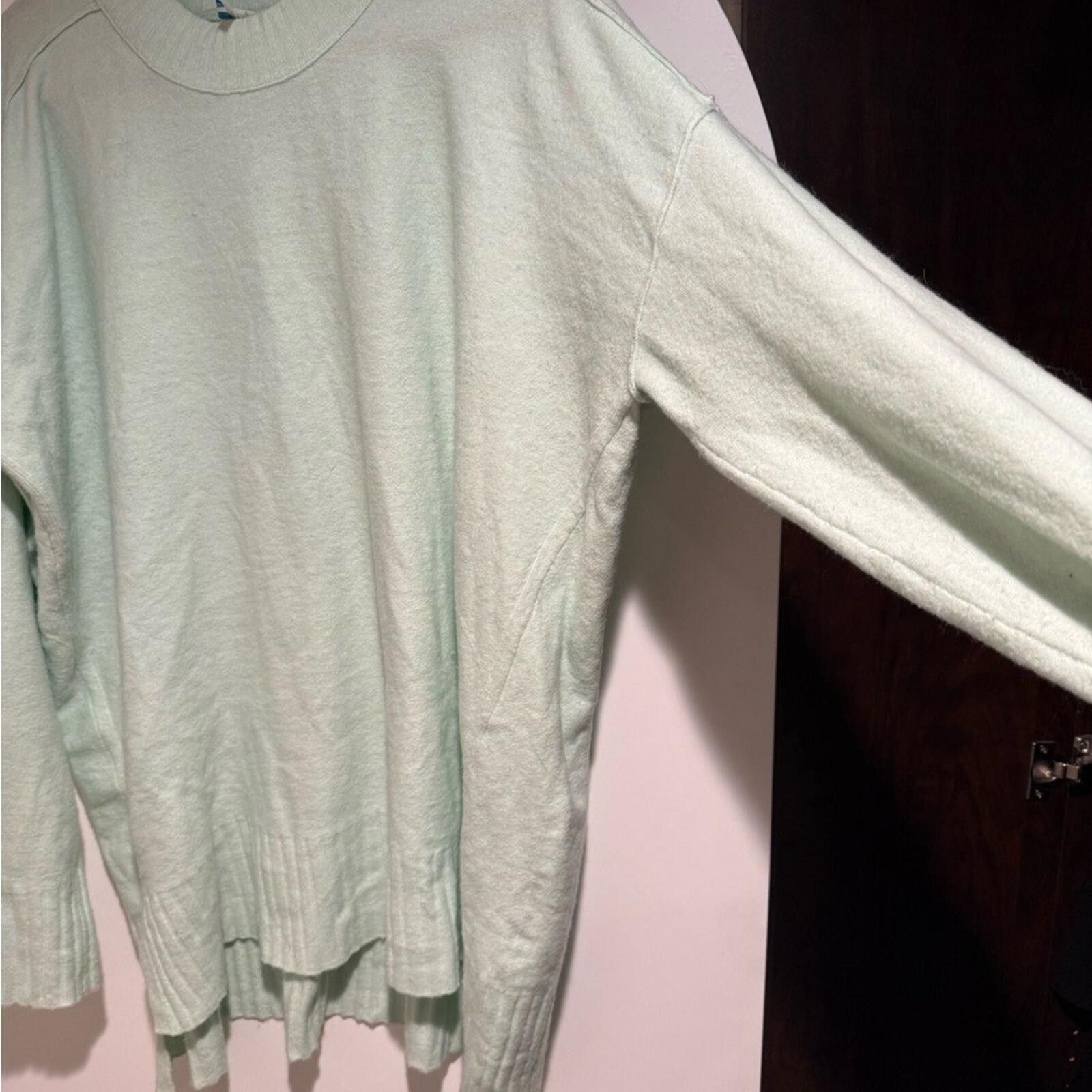 Free People Free People Phoebe Pullover Light Green Crew Neck Sweater L Size L / US 10 / IT 46 - 4 Thumbnail