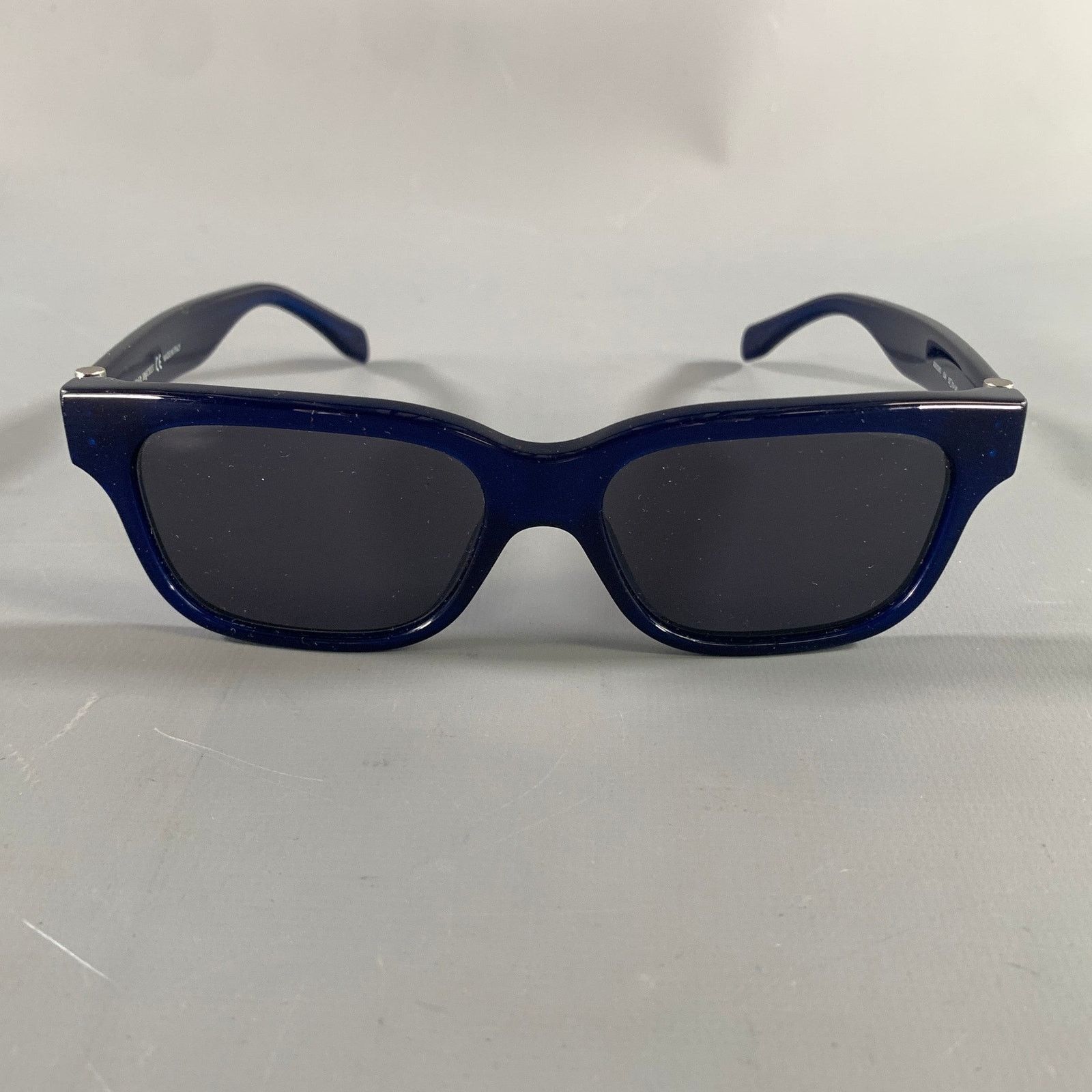 Alexander McQueen ALEXANDER MCQUEEN Blue Light Blue Stripe Sunglasses Size ONE SIZE - 1 Thumbnail