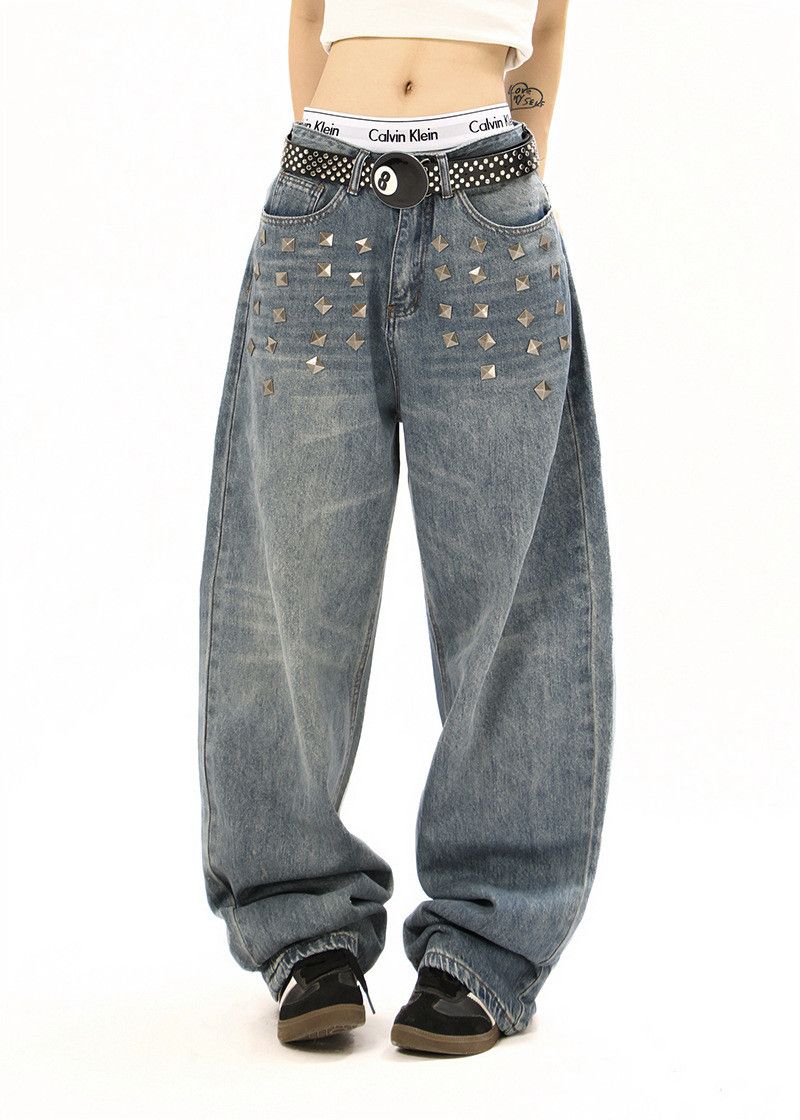 Vintage American retro rhinestone jeans for men Size US 32 / EU 48 - 1 Thumbnail
