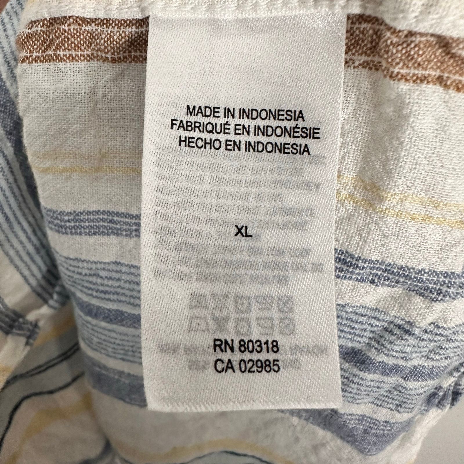 Lucky Brand Lucky Brand Linen Short Sleeve San Gabriel Blue Stripe Sz XL Size US XL / EU 56 / 4 - 8 Thumbnail