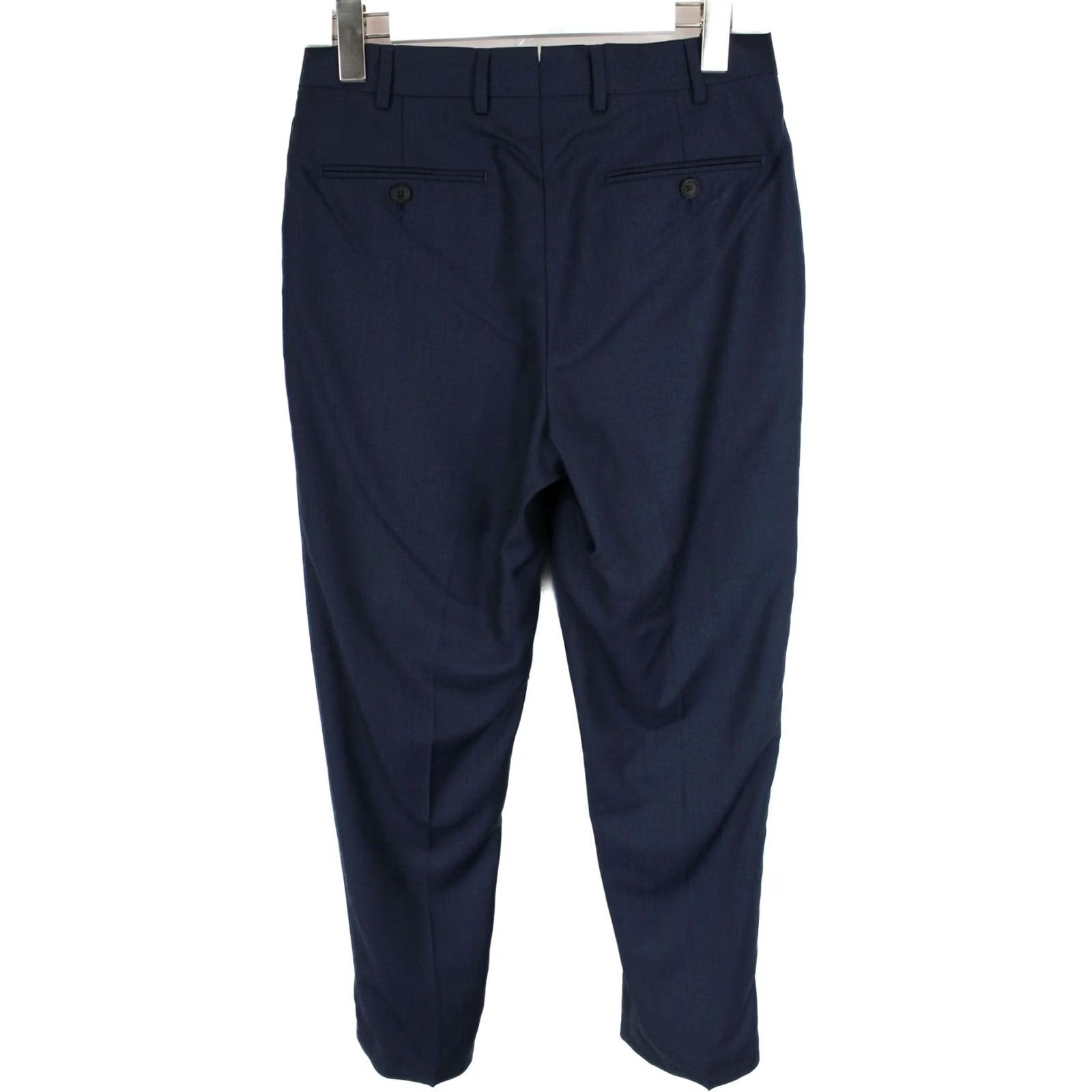 Suitsupply Suitsupply Brescia Trousers Men UK 36S / W30 Wool Pleated Patterned Dark Blue Trousers Mens Blue Patterned Wool Dress Pants UK 36S W30 Size US 36 / EU 52 - 3 Thumbnail