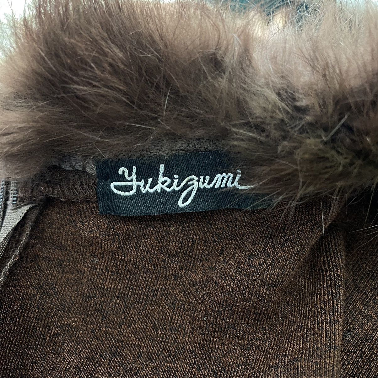 Japanese Brand YUKIZUMI Japanese Designer Furry Collar Brown Long Sleeve Size XL / US 12-14 / IT 48-50 - 3 Thumbnail