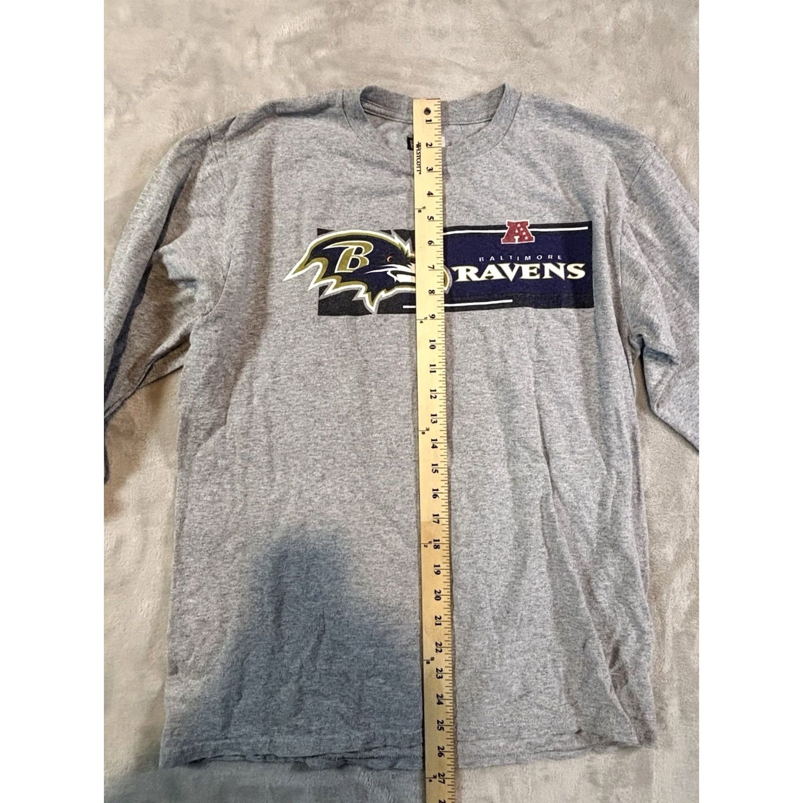 NFL NFL Team Apparel T-Shirt Mens Medium Baltimore Ravens Long Sleeve Pullover Nike Dri-FIT Purple Crew Neck Graphic Print City Sports Size US M / EU 48-50 / 2 - 5 Thumbnail