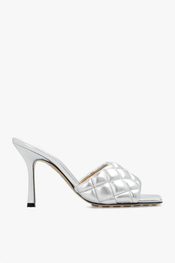 Bottega Veneta o1bcso1str0924 Padded Sandal Mules in Silver Size US 6 / IT 36 - 1 Thumbnail