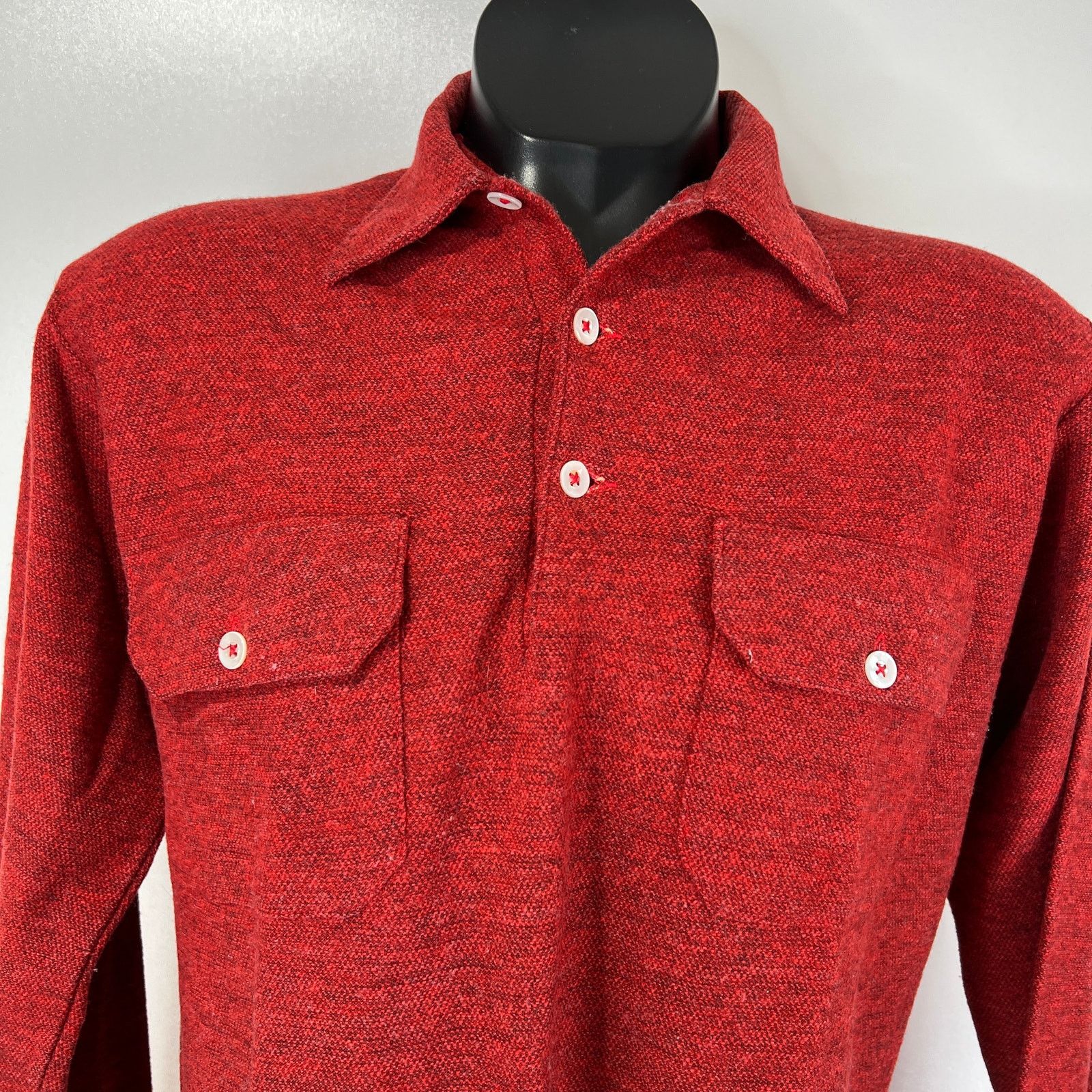 Vintage Vintage Spinnaker Wool Shirt Red Polo Top Size US M / EU 48-50 / 2 - 2 Thumbnail