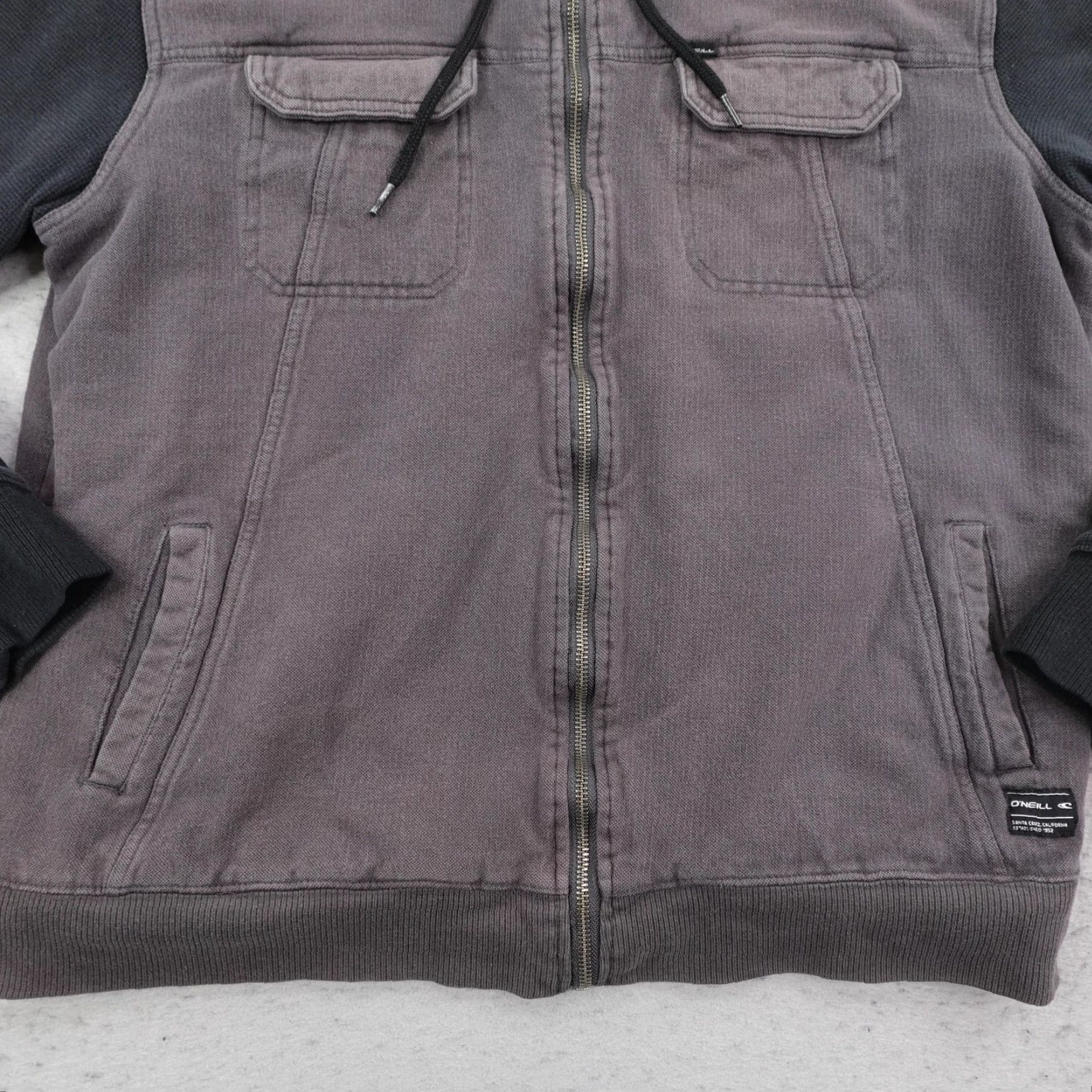 O'Neill O'Neill Jacket XL Gray Sherpa Fleece Lined Waffle Knit Thermal Hoodie Coat Mens Size US XL / EU 56 / 4 - 3 Thumbnail