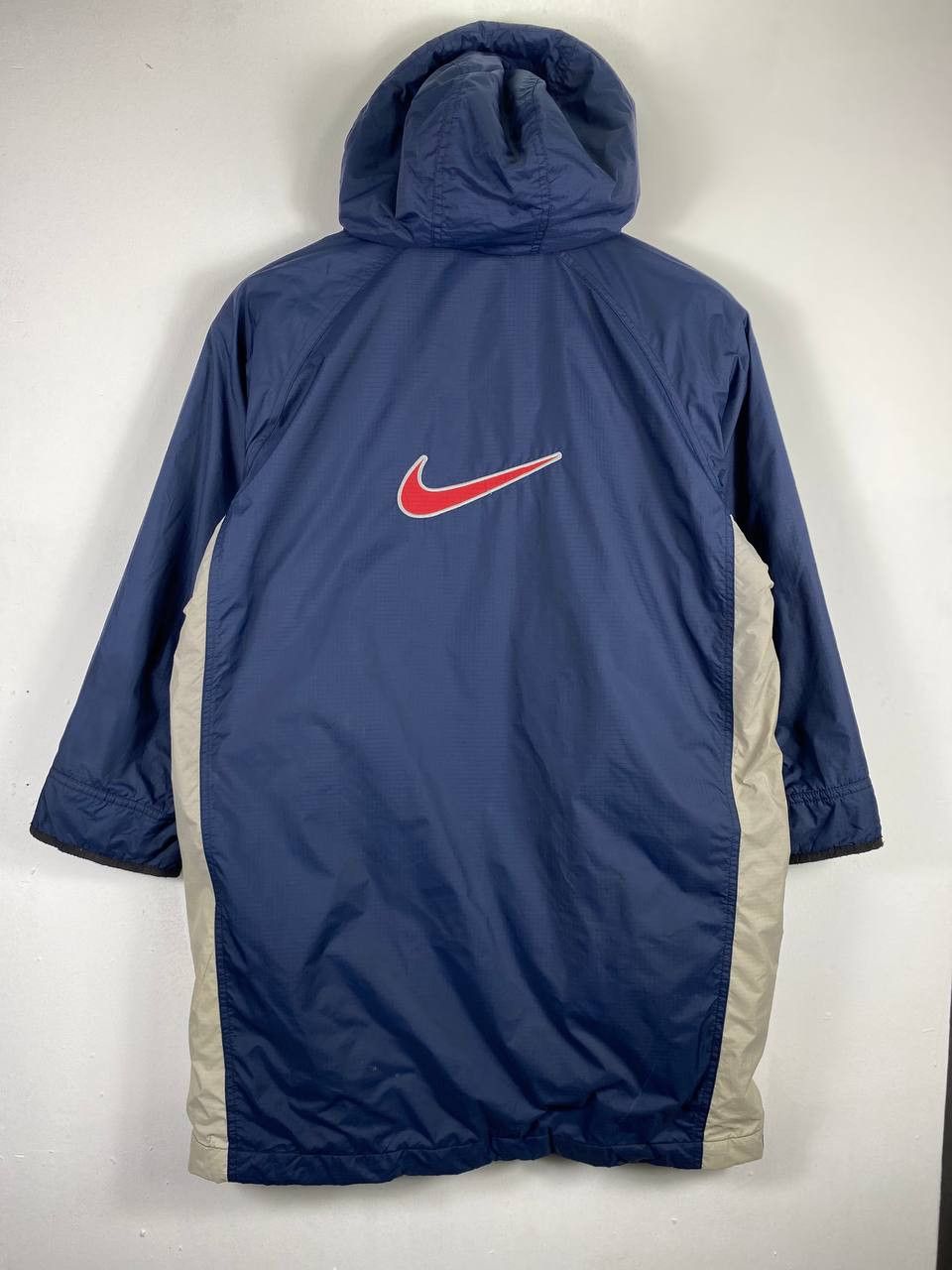 Nike vintage nike long jacket big logo back fleece lining Size US S / EU 44-46 / 1 - 8 Thumbnail