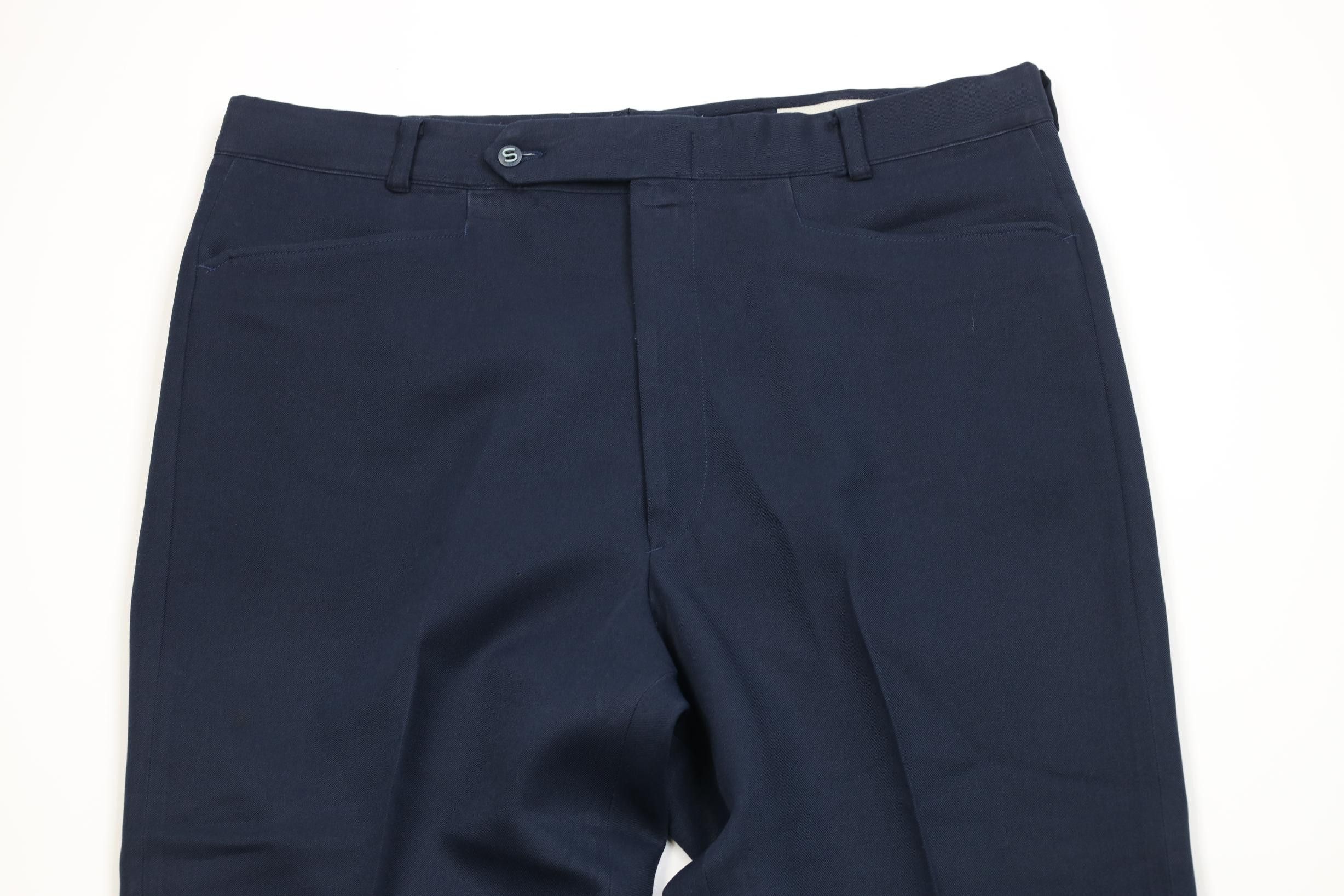 Vintage Vintage 70s Streetwear Wide Leg Chino Pants Navy Blue USA Size US 38 / EU 54 - 2 Thumbnail