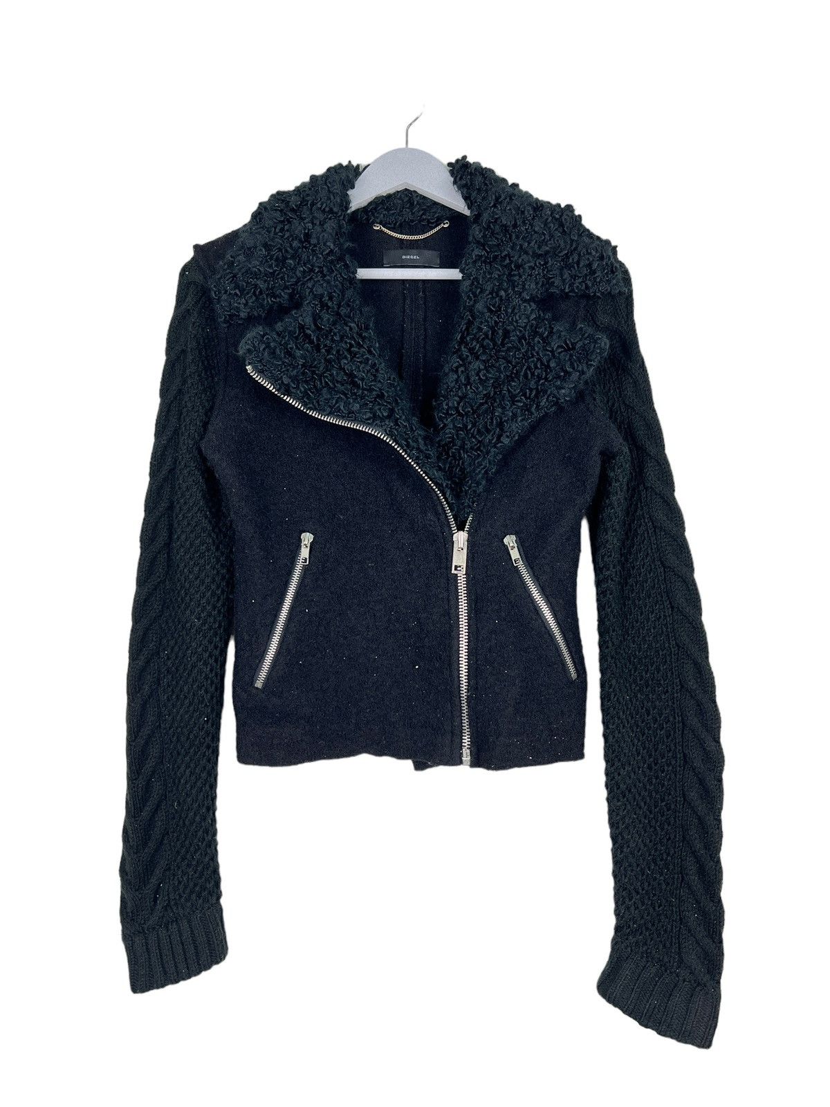 Diesel 🔥 DIESEL DOUBLE COLAR WOOL MOTO RIDERS STYLE JACKET Size US S / EU 44-46 / 1 - 2 Thumbnail