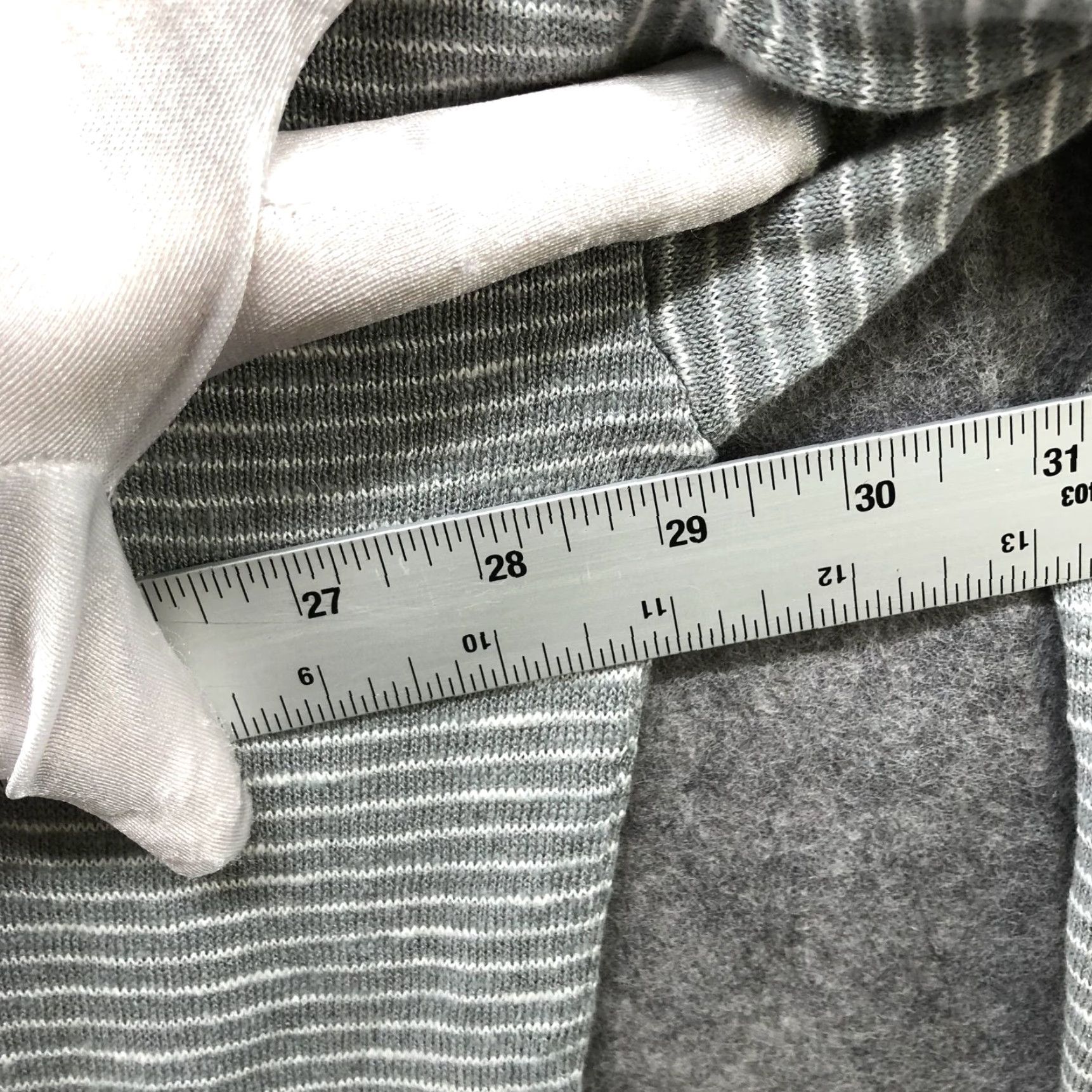 Gap Gap Cardigan Womens XL Gray Striped Slub Knit Lightweight Open Front Side Vents Size XL / US 12-14 / IT 48-50 - 5 Thumbnail