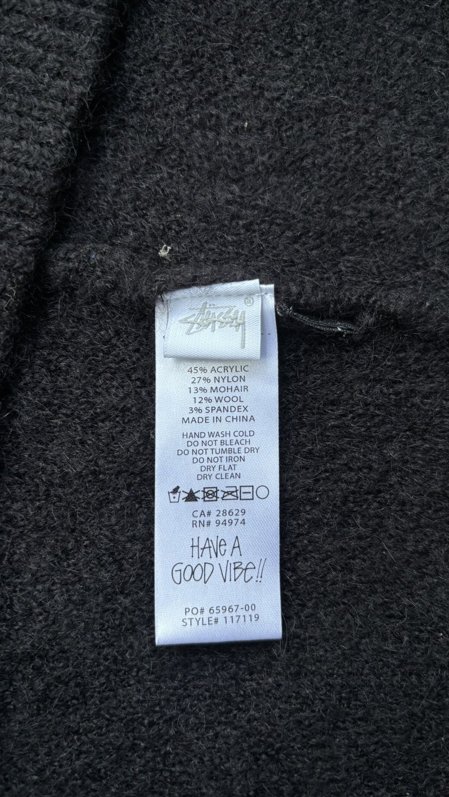 Stussy Stussy Brushed Mohair Vest in Black with a White Stripe Size US M / EU 48-50 / 2 - 6 Thumbnail