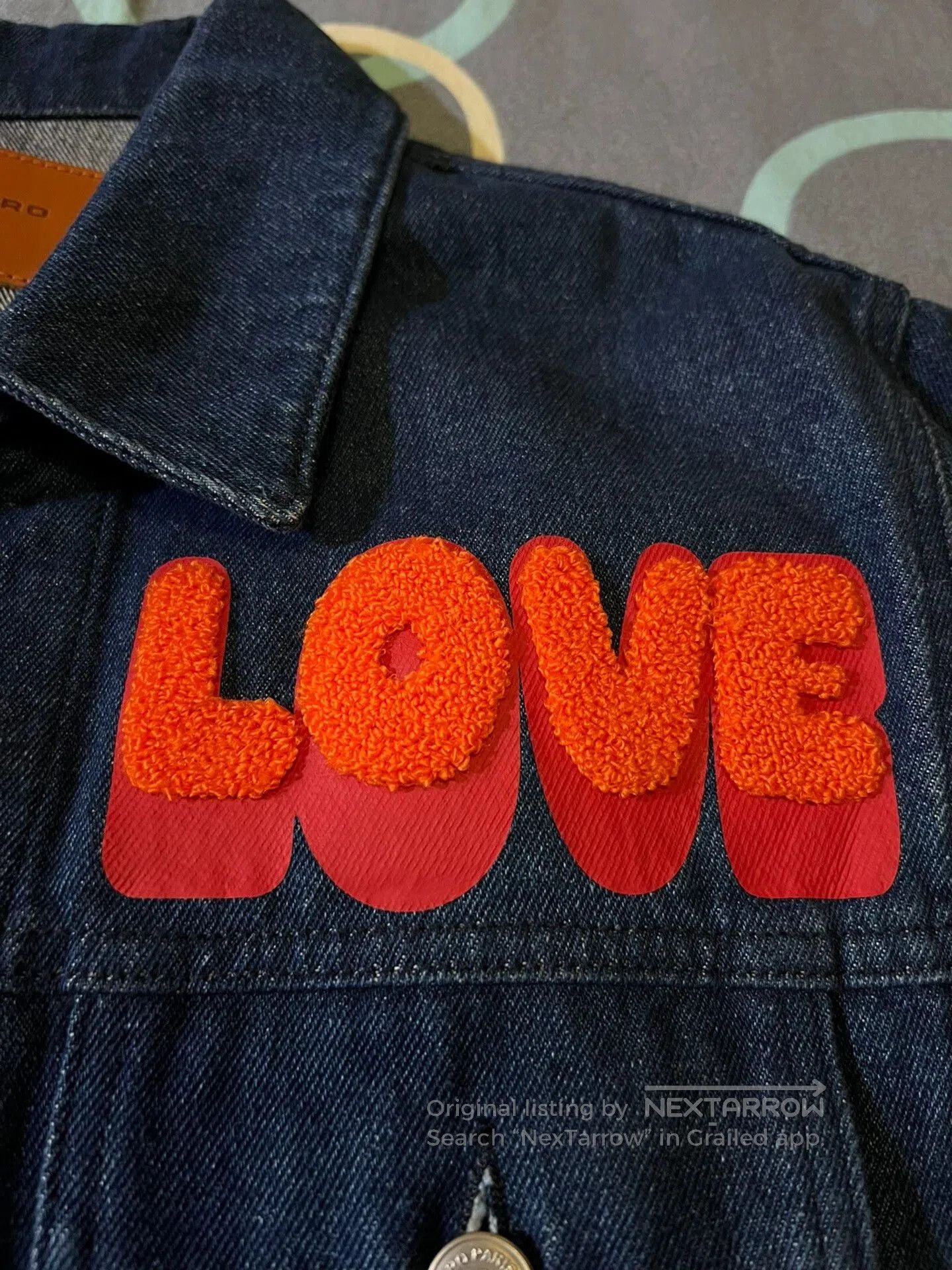 Sandro sandro embroidered denim jacket in dark blue. Size US XL / EU 56 / 4 - 3 Thumbnail
