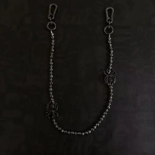 Jewelry Black Beaded Spider Chain Men's Accessory, Gothic Style Size ONE SIZE - 4 Thumbnail