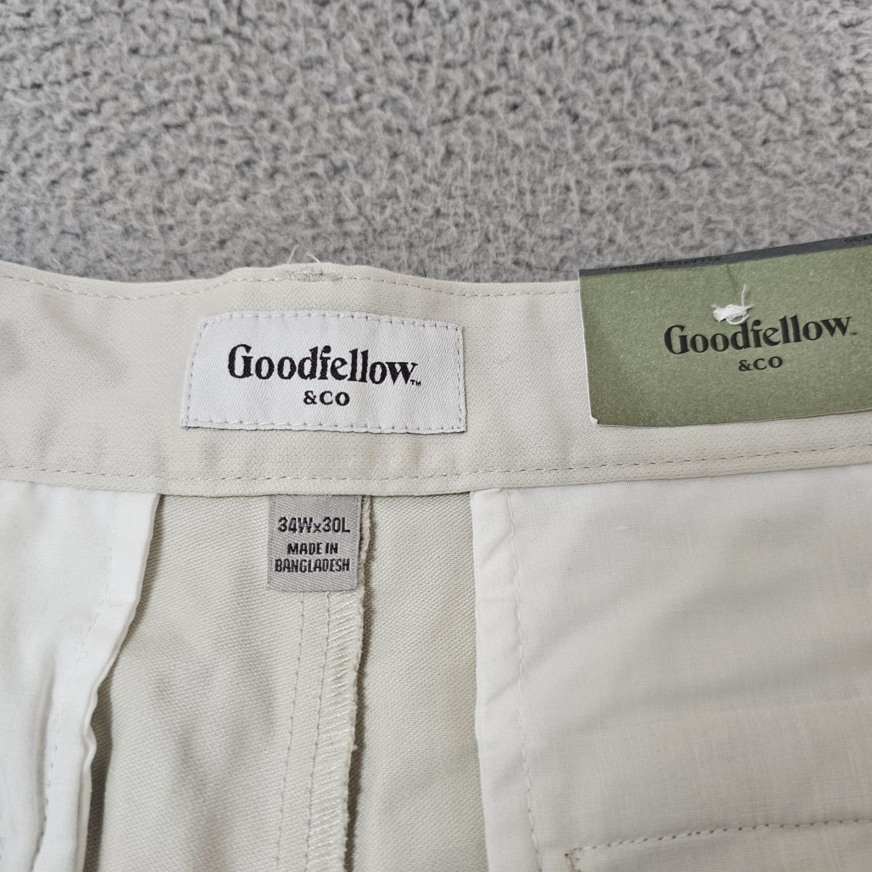 Vintage Goodfellow & Co Pants Mens 34x28 Stone Pleated Tapered Chino Slim Fit Casual Business 34x30 Zip Fly Pockets Mens Size US 34 / EU 50 - 3 Thumbnail