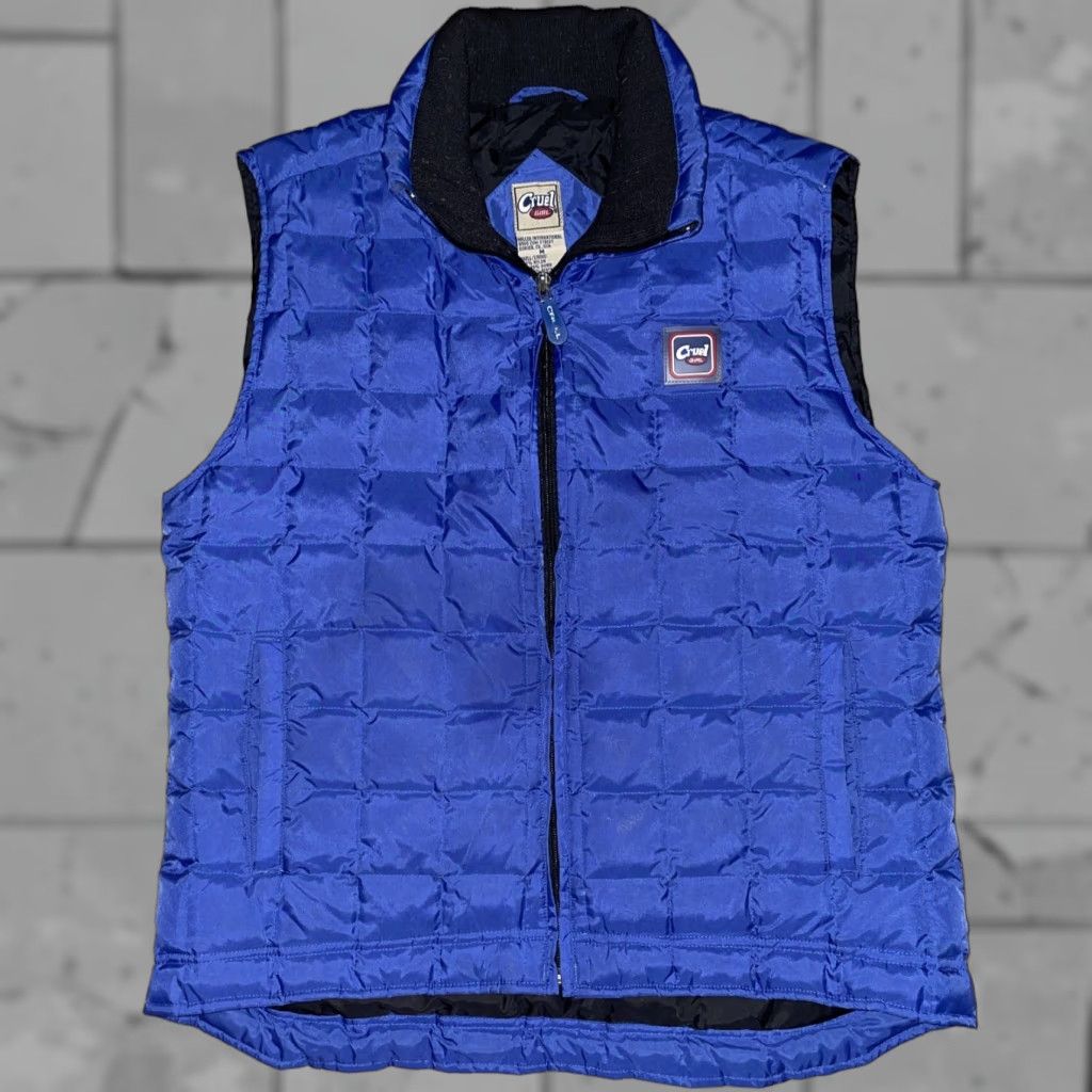 Vintage Cruel Girl Vest Puffer Quilted Down Nylon Blue M Womens Regular Size M Blue Quilted Down Puffer Vest Womens Cruel Girl Size M / US 6-8 / IT 42-44 - 1 Thumbnail