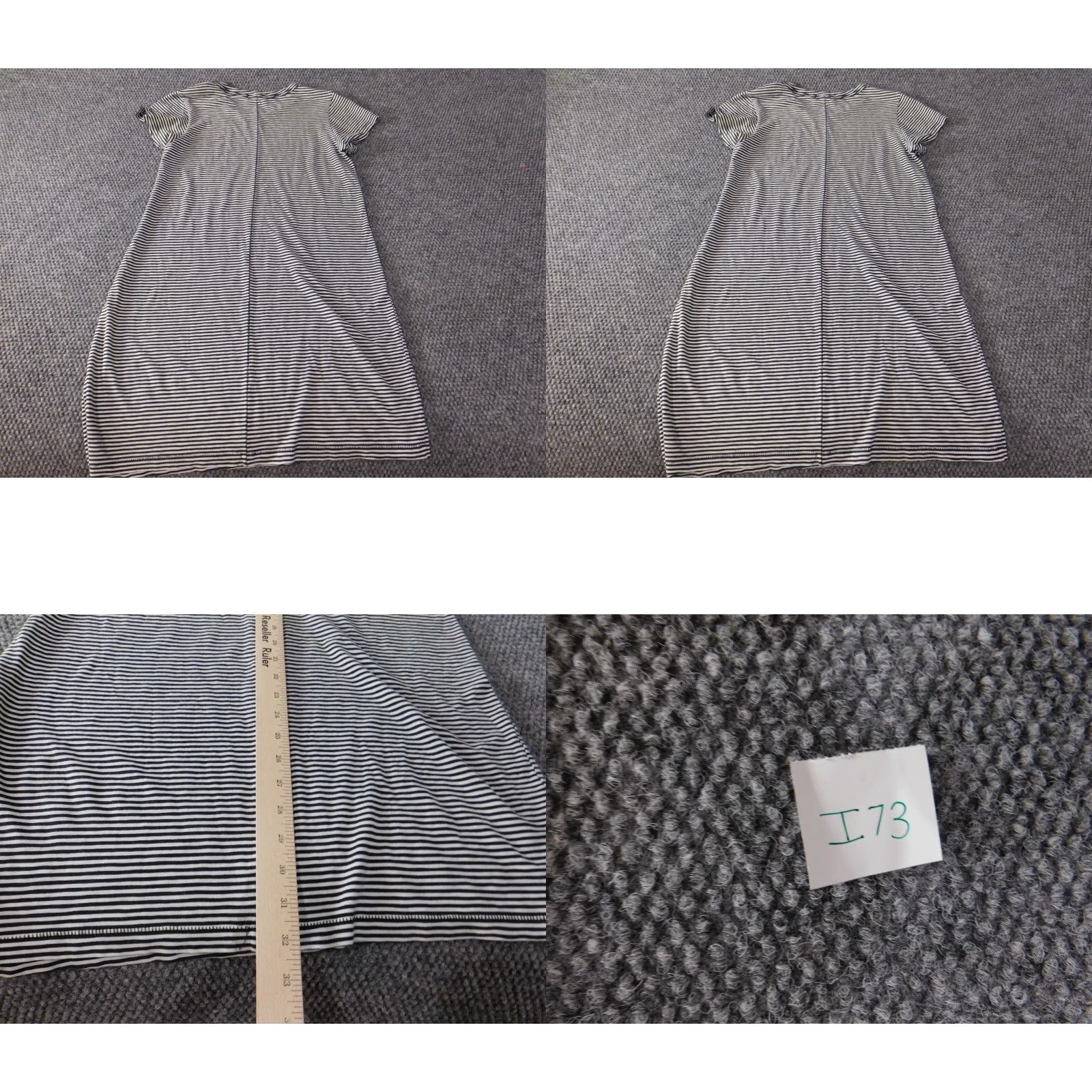 Rag & Bone Rag & Bone Dress Shirt Womens Striped Black Knee Length Raglan Sleeve Knit Rayon Pull Over Crew Neck Short Sleeve M Size M / US 6-8 / IT 42-44 - 8 Thumbnail