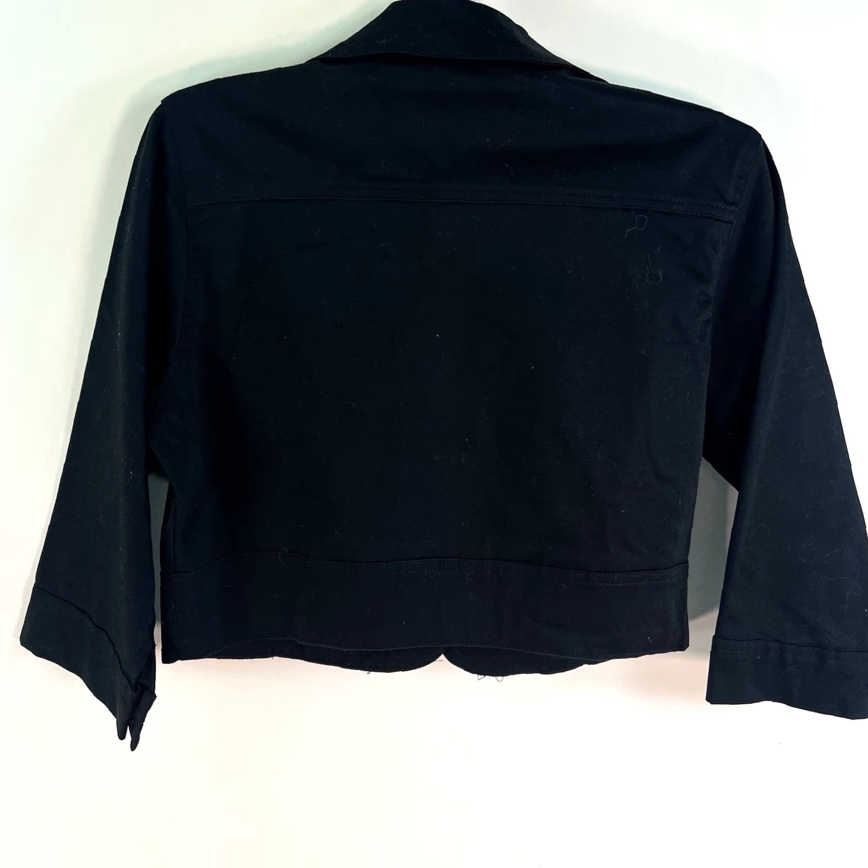 Vintage VINTAGE Women's Blazer Shirt Cropped Stretch Notch Lapel Party Wedding Black Size M Size M / US 6-8 / IT 42-44 - 7 Thumbnail