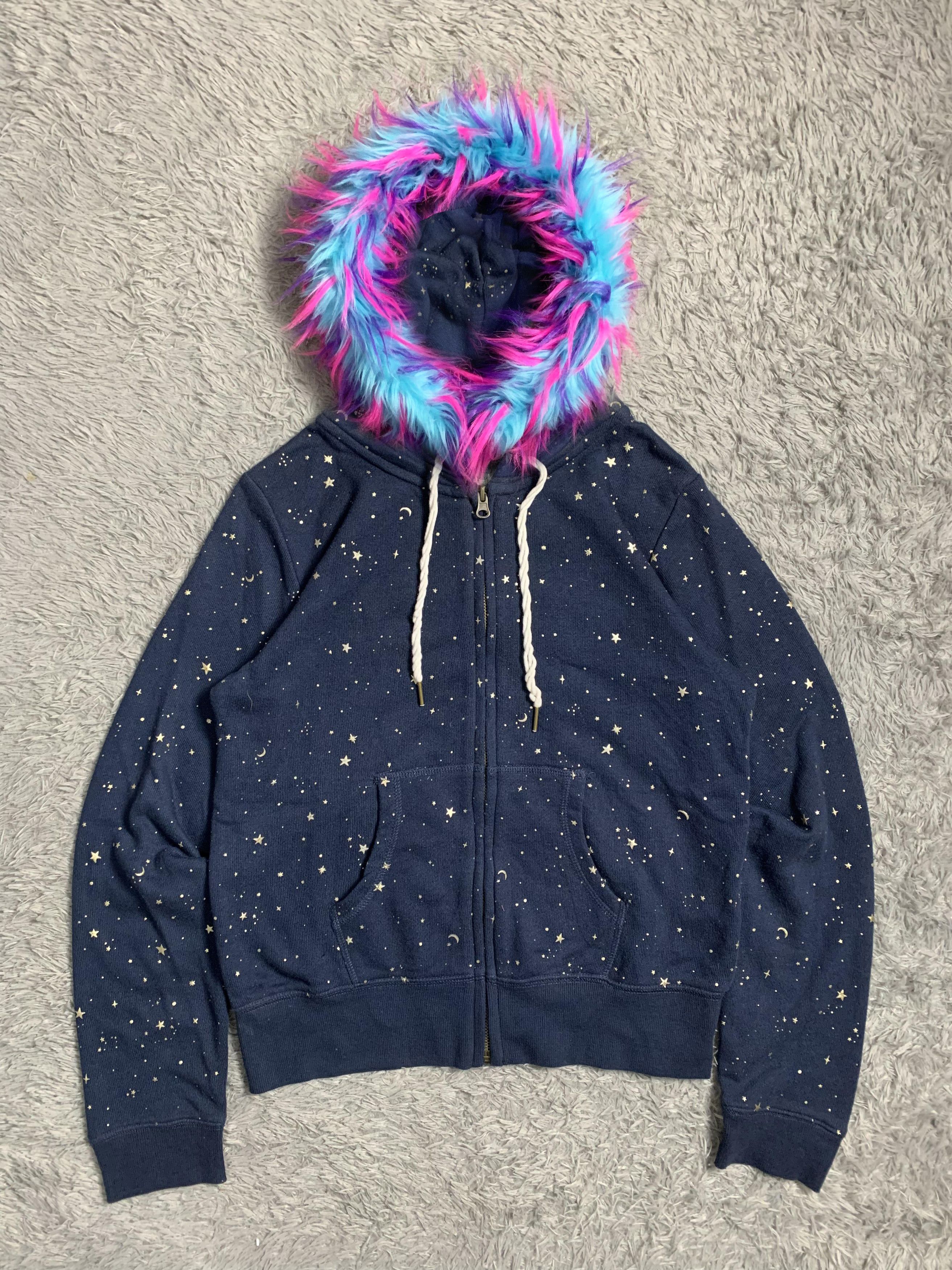Japanese Brand Japan Brand Tip Top Night Sky Moon Stars fur Hoodie Size US M / EU 48-50 / 2 - 1 Thumbnail