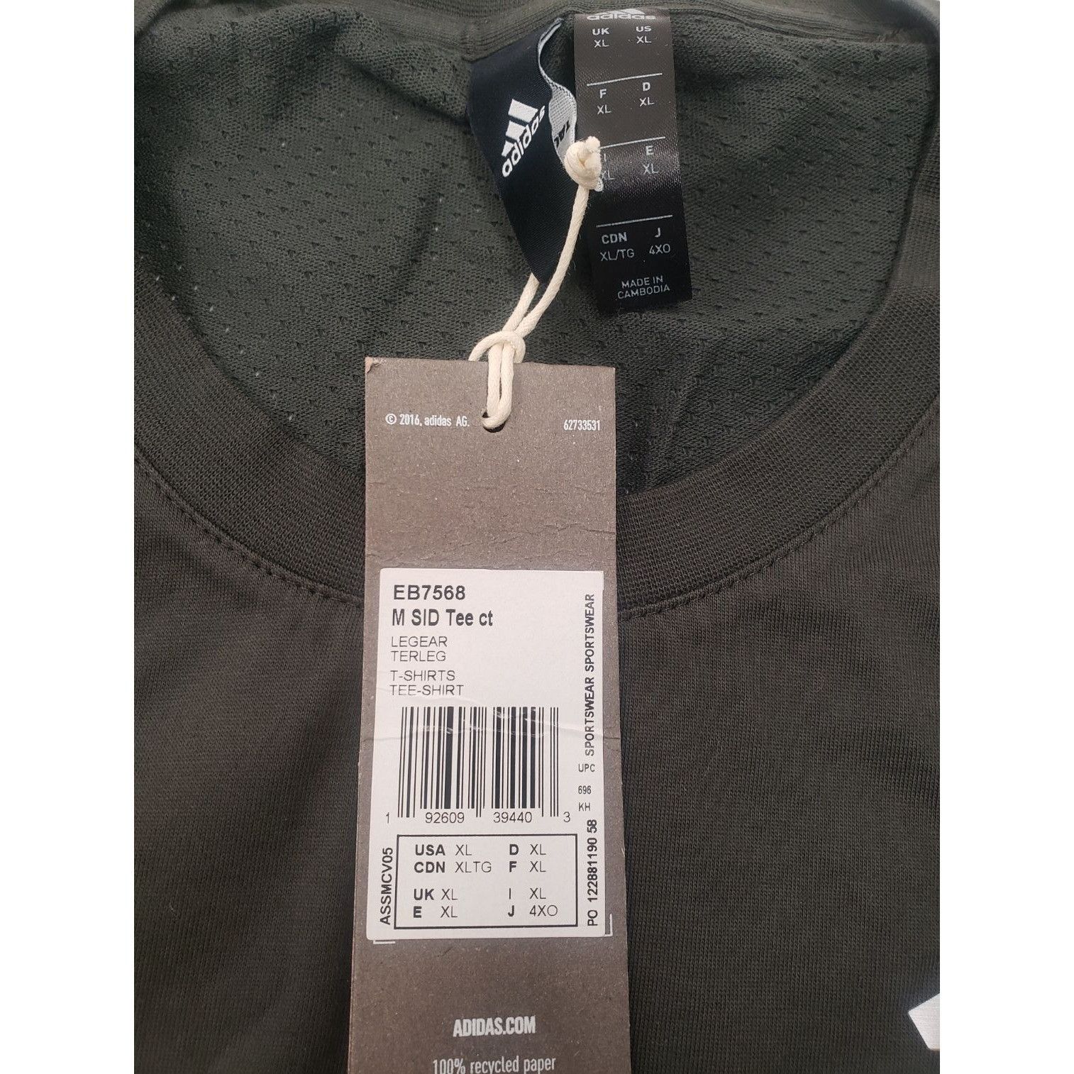 Adidas Adidas Sport ID Short Sleeve Athletic Top Tee Shirt Olive Size US XL / EU 56 / 4 - 3 Thumbnail