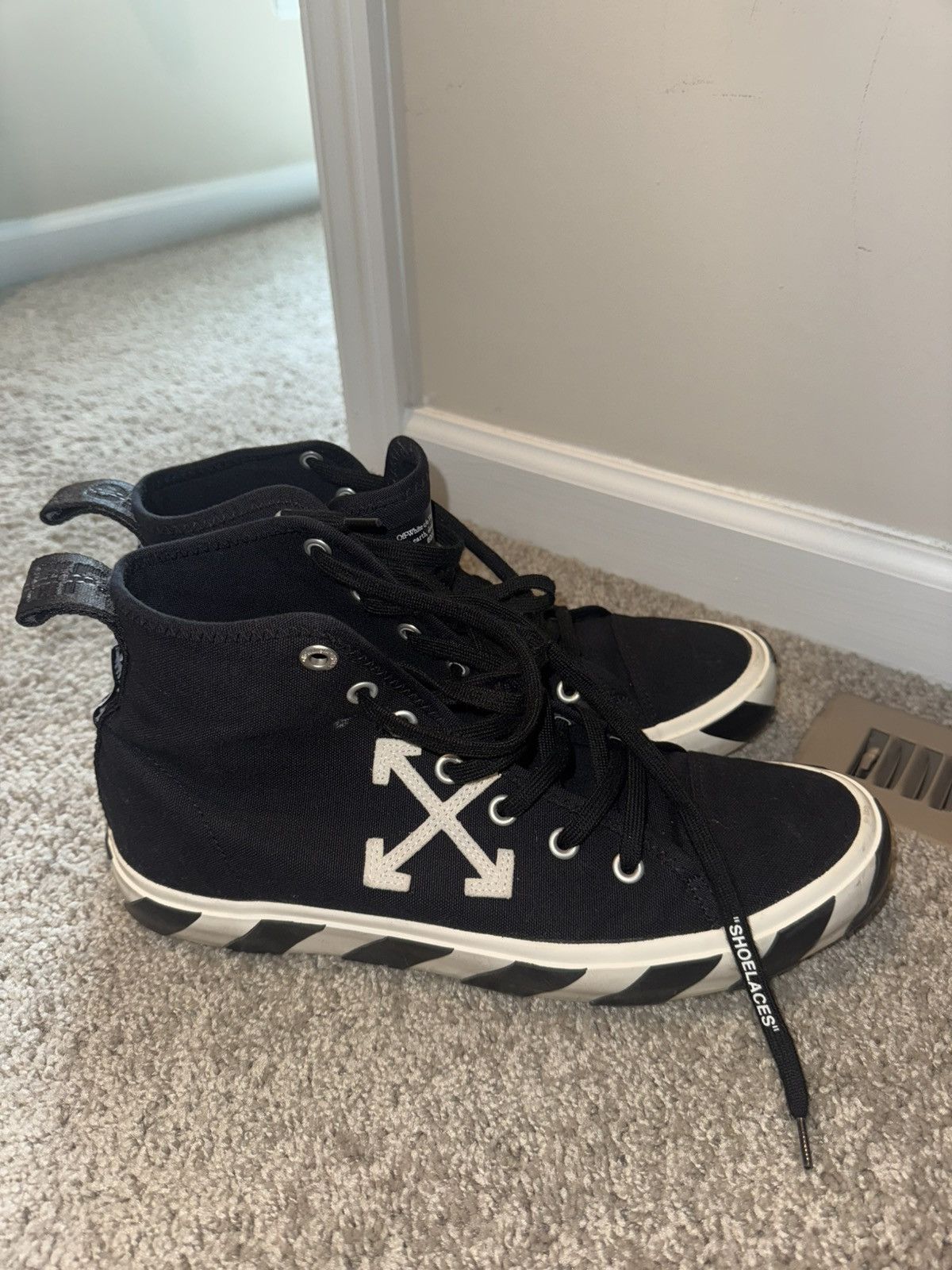 Off-White Off white high tops vulcanized Size US 12 / EU 45 - 14 Thumbnail