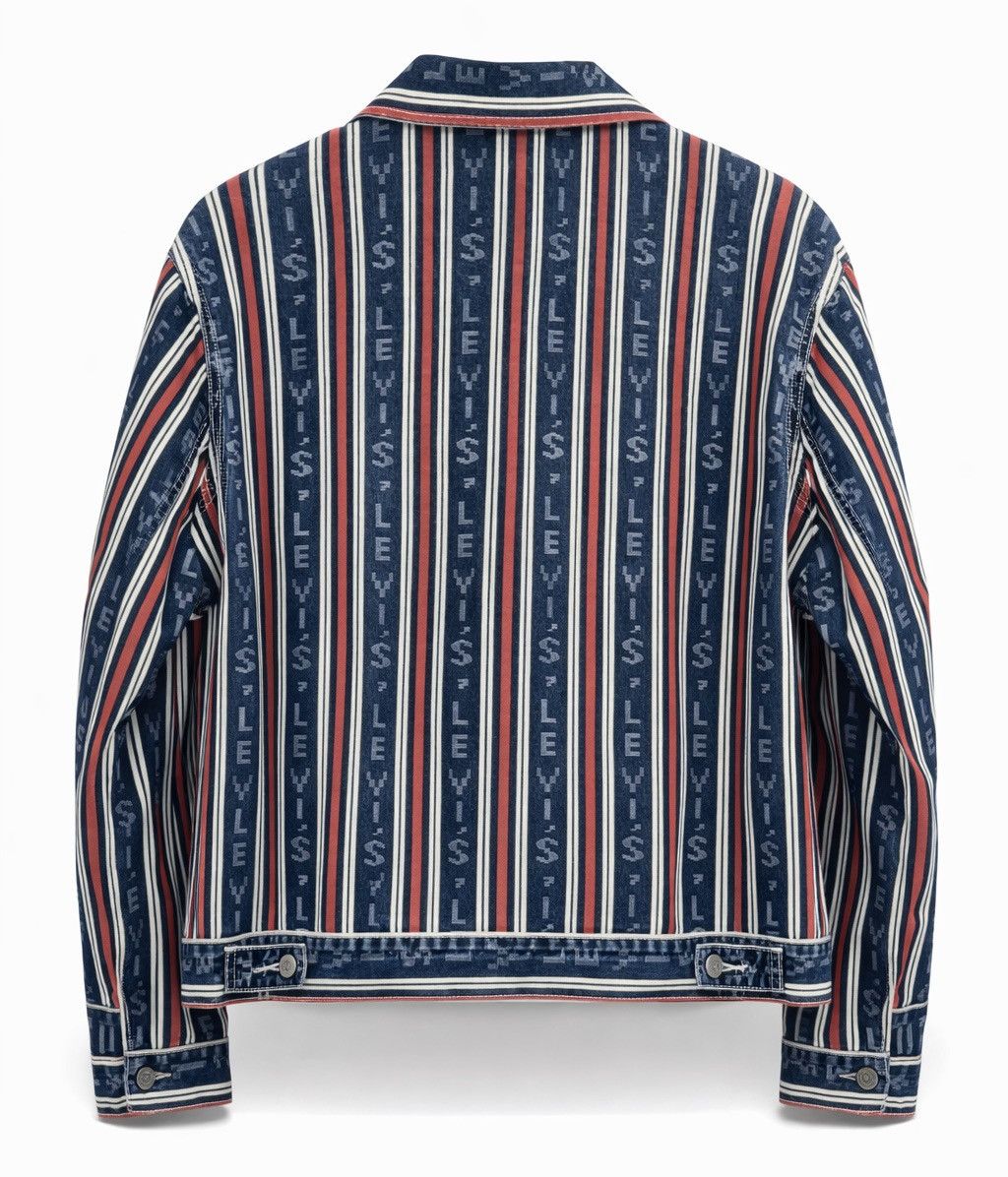 Levi's 🔥RARE🔥LEVI'S Embarcadero Station Stripe Logo Denim Jacket Size US M / EU 48-50 / 2 - 8 Thumbnail