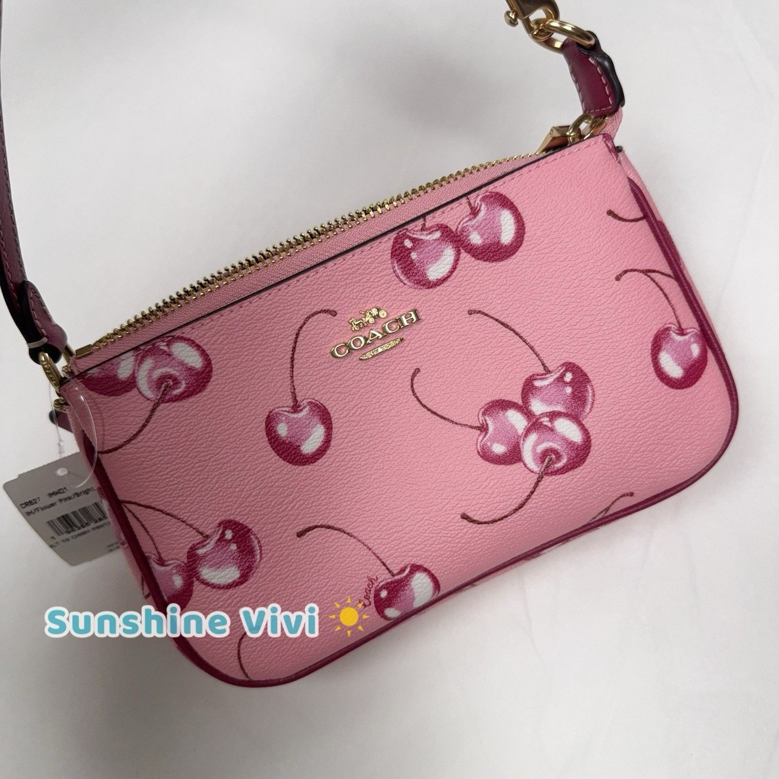 Coach NWT COACH CR827 Nolita 19 Cherry Flower Pink Bright Violent Size ONE SIZE - 3 Thumbnail