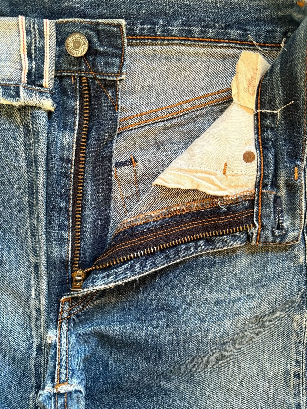 Levi's Vintage 80s Levis 502 Big E Selvedge Mud Wash Distress Jeans Size US 28 / EU 44 - 10 Thumbnail