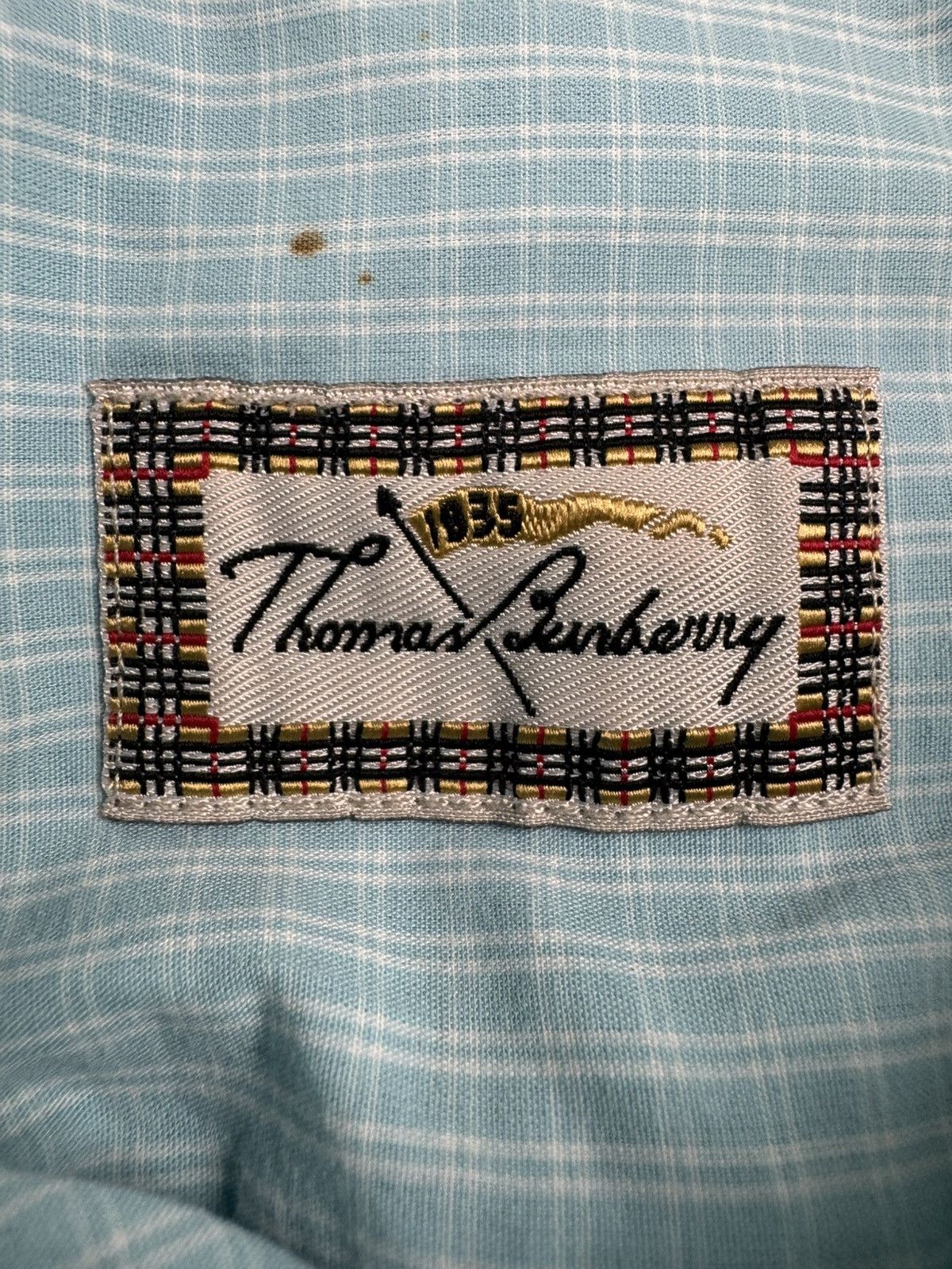 The Kooples Vintage 90s Thomas Burberry baby blue short sleeve shirt Size US M / EU 48-50 / 2 - 13 Thumbnail
