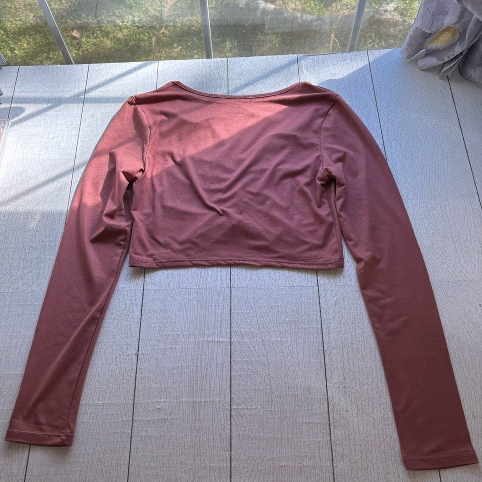 Other Timing Marsala Ruched Crop Top Large NWT Size L / US 10 / IT 46 - 12 Thumbnail