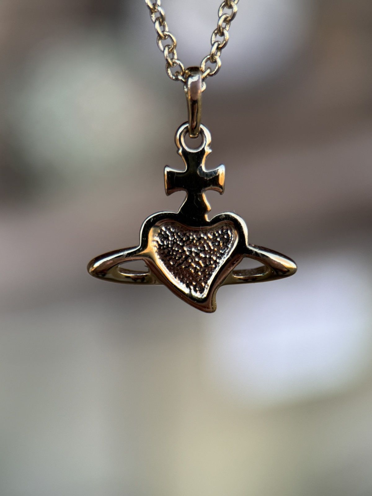 Vivienne Westwood Vivienne Westwood Diamante Heart Pendant Necklace Red Gold Size ONE SIZE - 5 Thumbnail