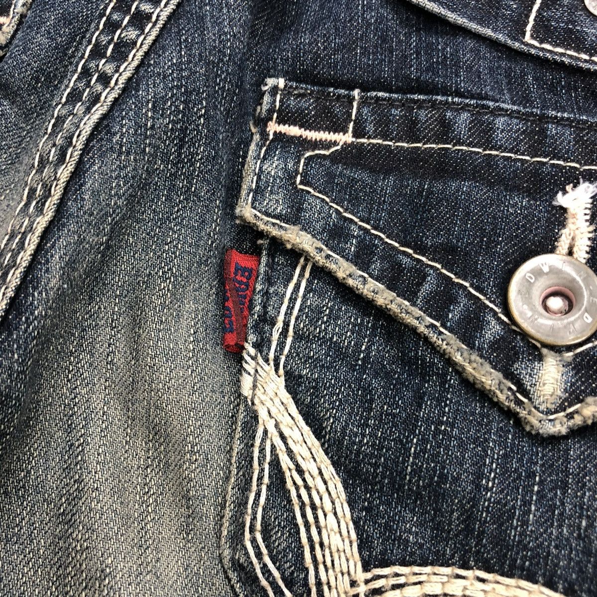 If Six Was Nine 🇯🇵 2000s Edwin 503 Faded Lgb Goa Buckle Back Flared Jeans Size US 28 / EU 44 - 15 Thumbnail