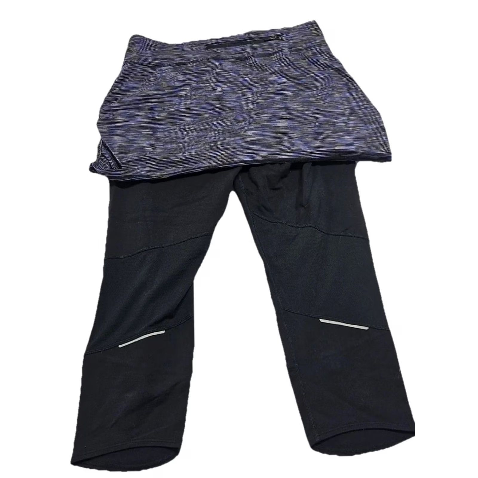 Athleta Athleta Skort Leggings Women M Black Purple Capris Running Tennis Gym Yoga Pockets Elastic Waist Size 32" / US 10 / IT 46 - 7 Thumbnail