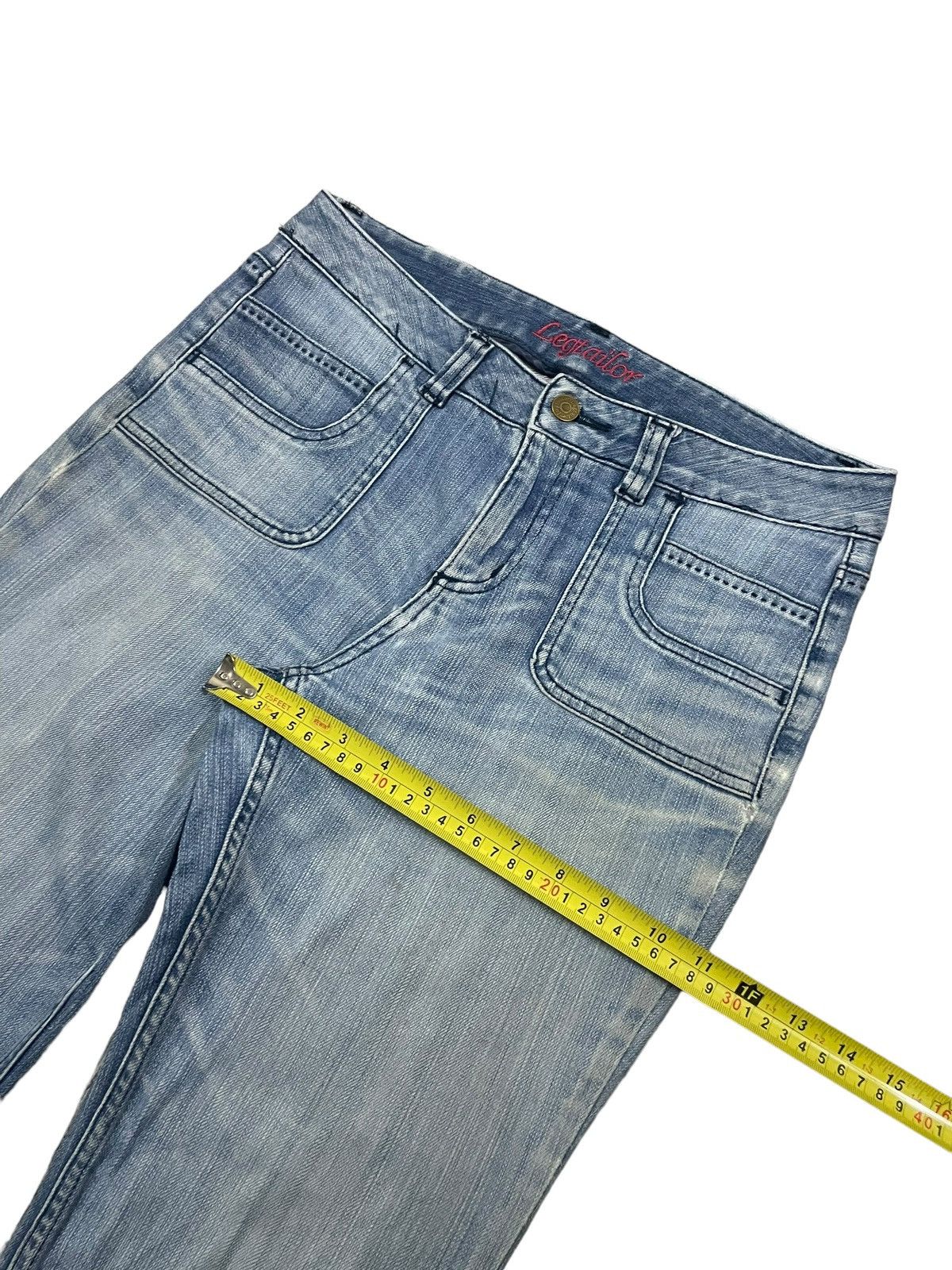 Japanese Brand Vintage Japanese Brand Crazy Front Pocket Washed Flare Jeans Size 31" - 14 Thumbnail