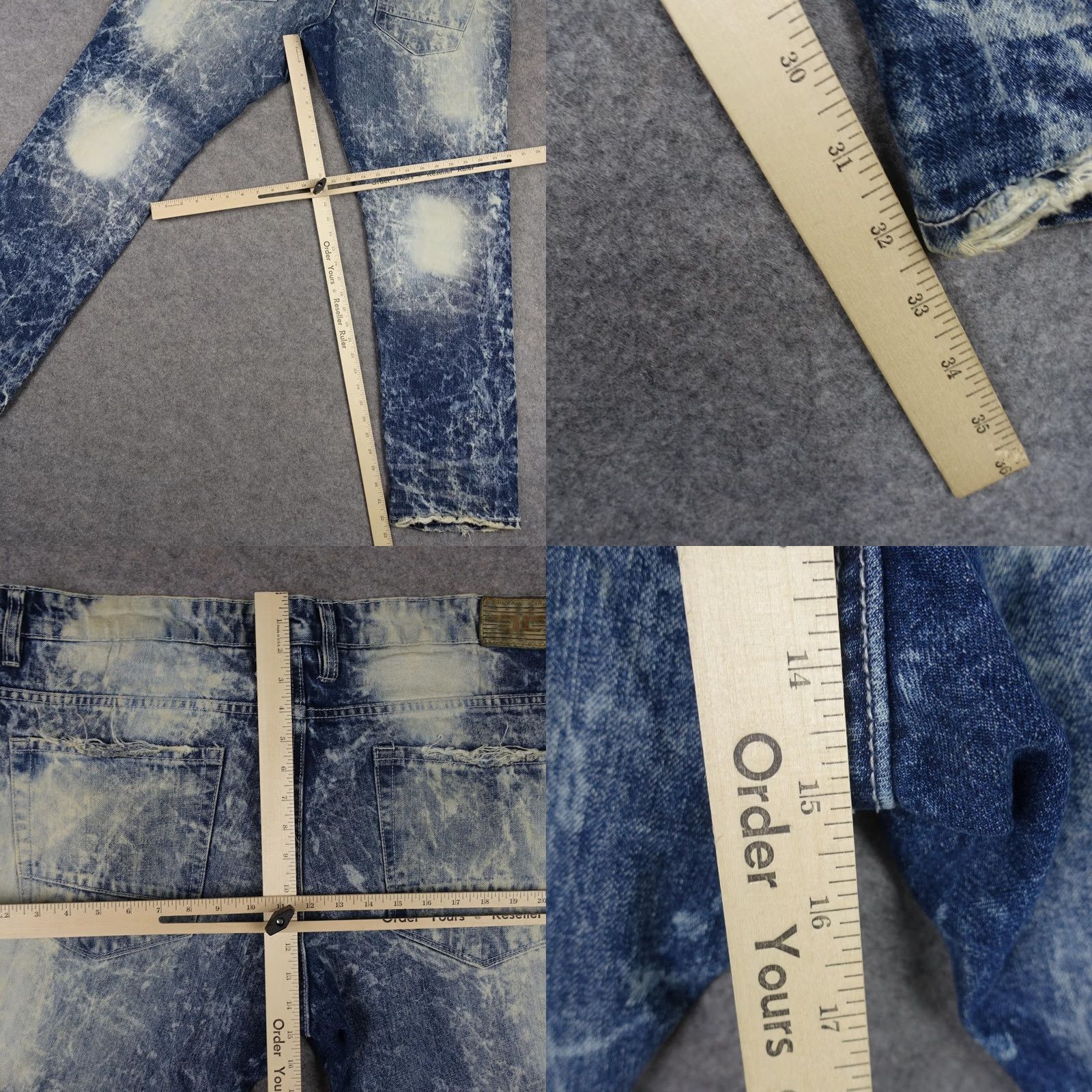 Jordan Craig Jordan Craig Jeans Mens 40x32 Blue Acid Wash Distressed Denim Pants Grunge Skate Size US 40 / EU 56 - 10 Thumbnail