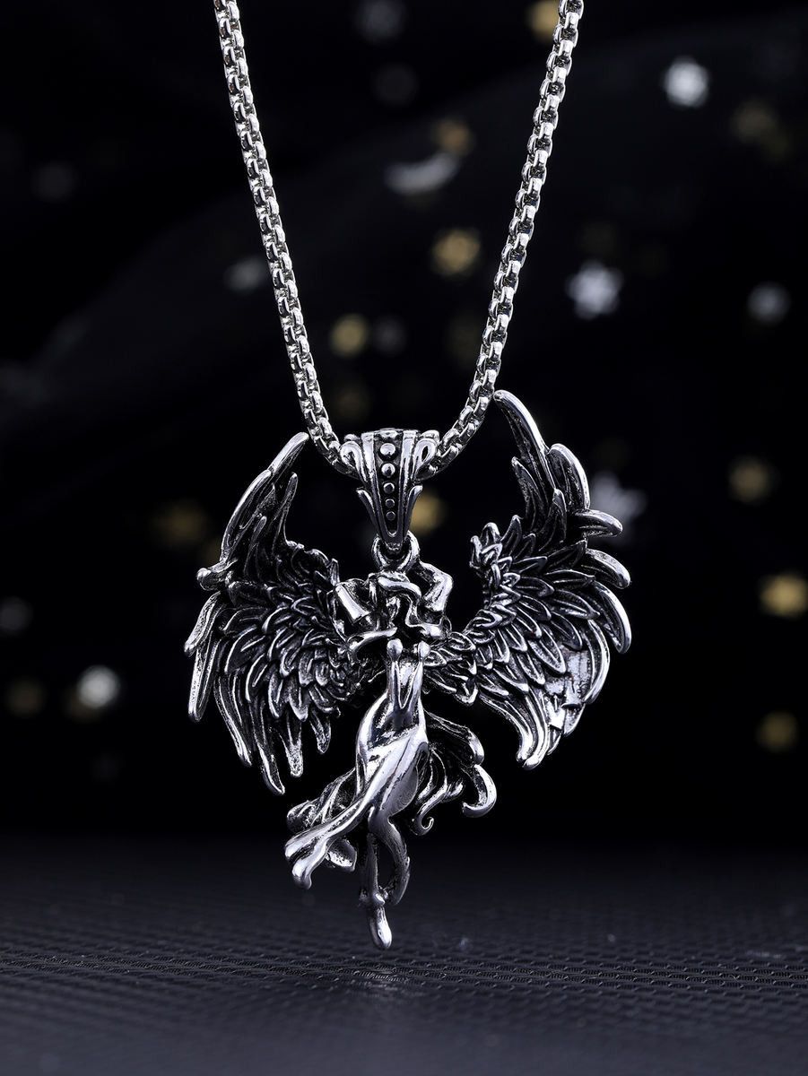 Vintage Gothic Angel Pendant Necklace Size ONE SIZE - 4 Thumbnail