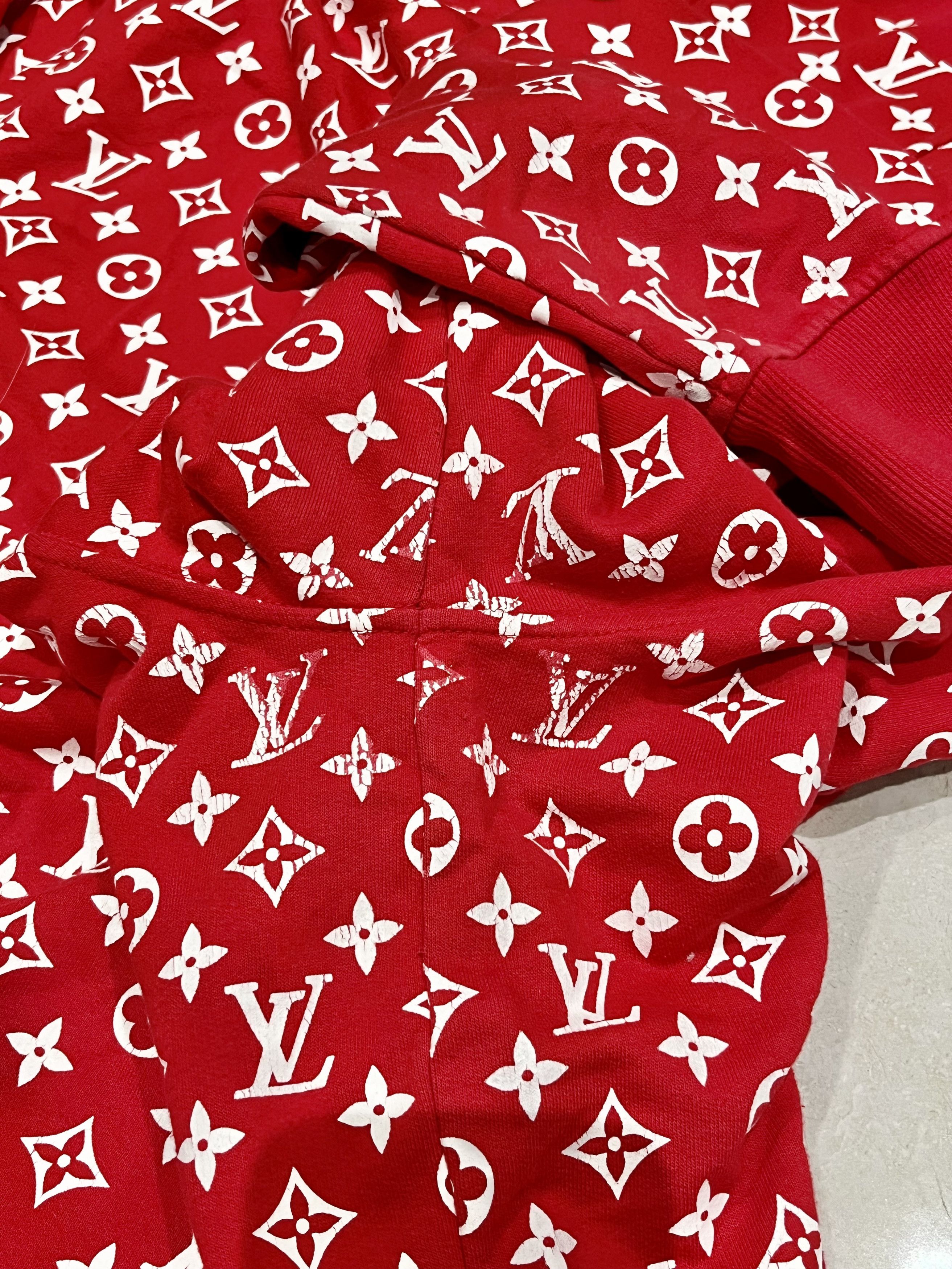 Louis Vuitton × Supreme Supreme x Louis Vuitton SS17 Red ‘All Over Monogram Hoody’ Size US XXL / EU 58 / 5 - 10 Thumbnail