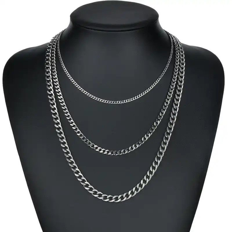 Jewelry Necklace Set For Both Men And Women Style Stainless Steel Size ONE SIZE - 1 Thumbnail