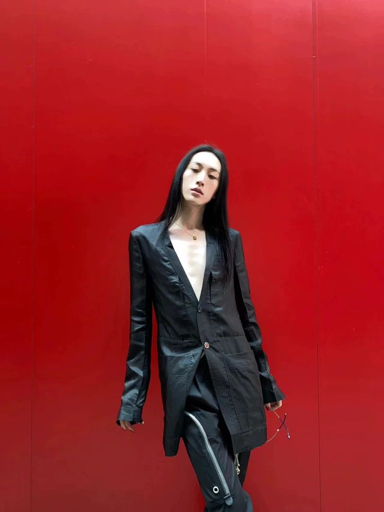 Rick Owens Rick Owens Long black button-up jacket Size US M / EU 48-50 / 2 - 3 Thumbnail
