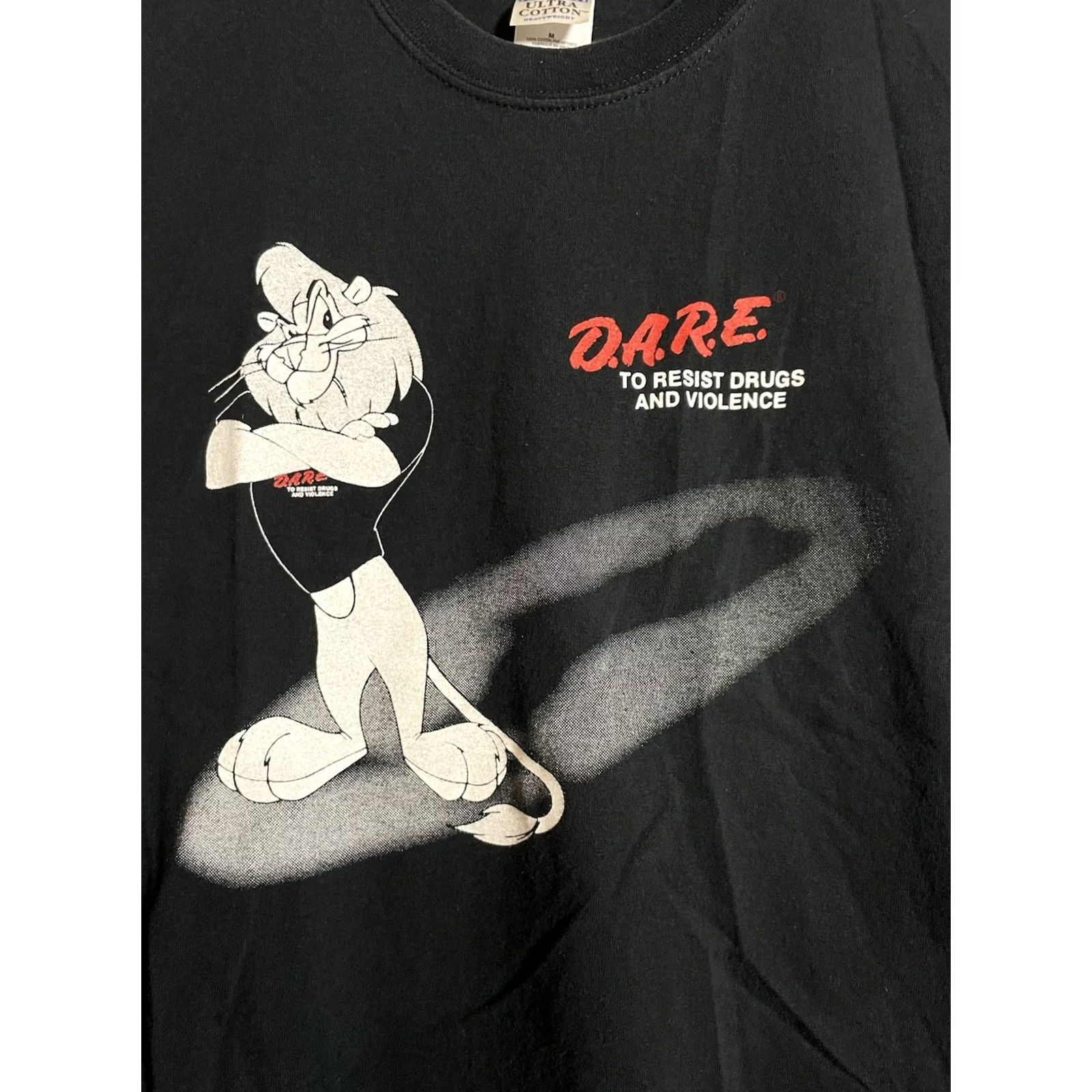Vintage VINTAGE D.A.R.E 90s Lion Mascot T-Shirt Shirt Mens M Black Crew Neck Short Sleeve Size US M / EU 48-50 / 2 - 2 Thumbnail