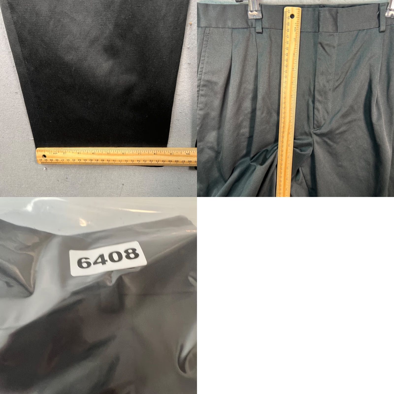 Lands' End Lands' End Mens Dress Pants Black 35 Regular Pleated Cotton Blend Straight Front Slashed Pockets Vintage: No Size US 35 - 8 Thumbnail