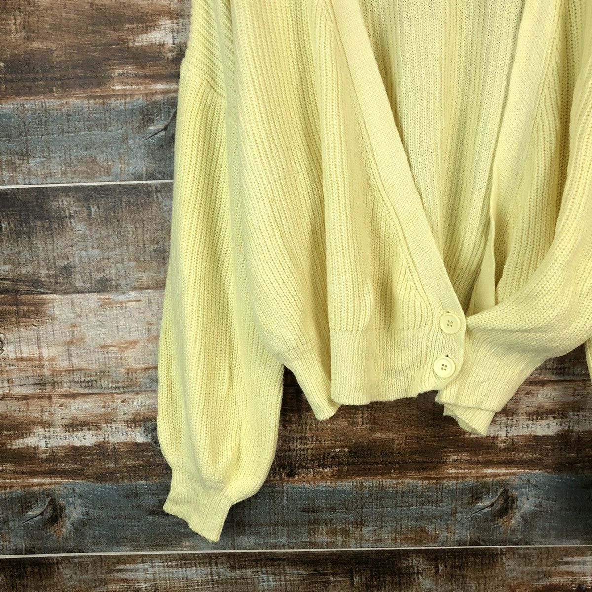 Japanese Brand Cepo Aatt Yellow Cardigan Knitwear #A1358 Size M / US 6-8 / IT 42-44 - 7 Thumbnail