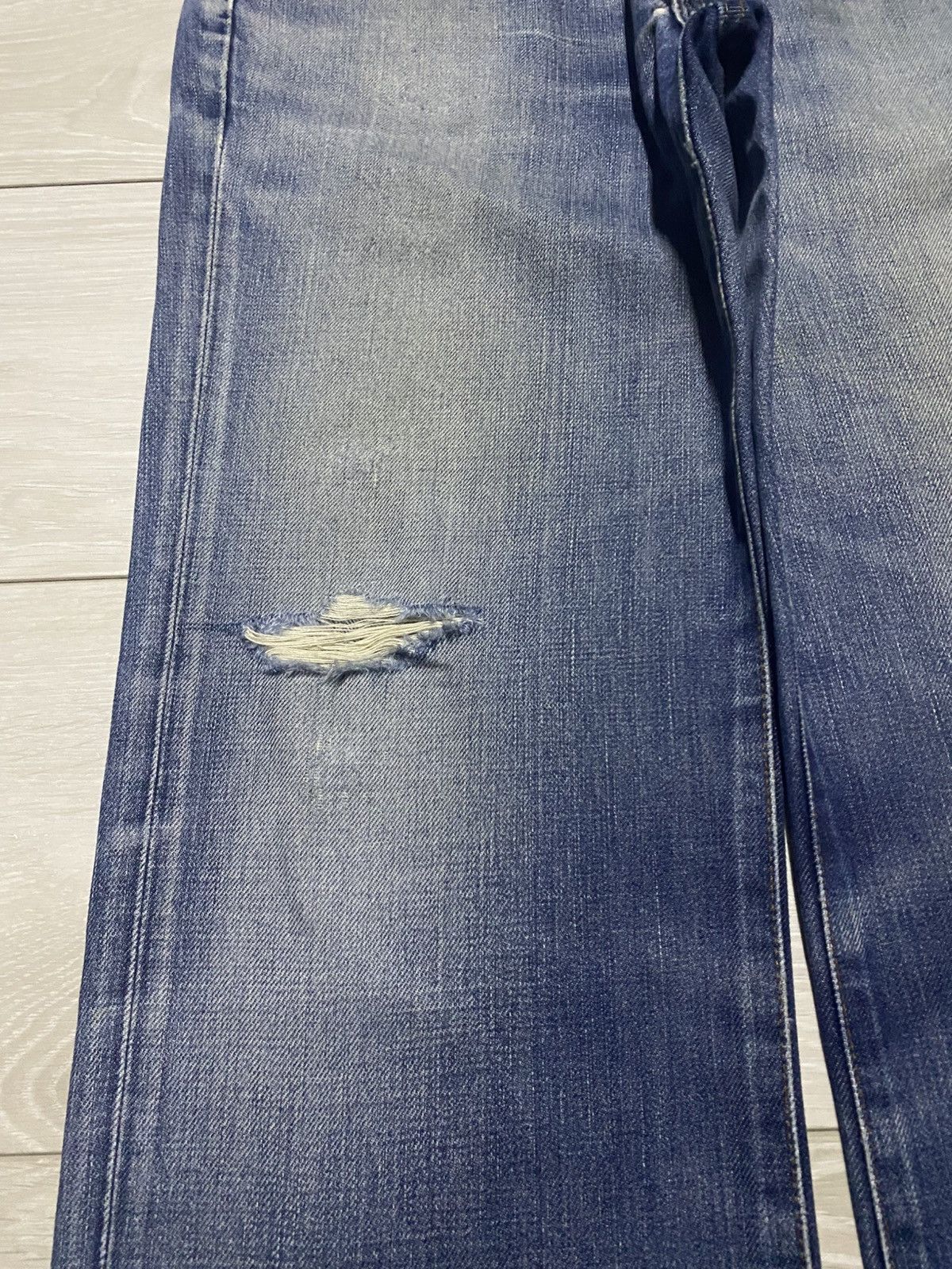 Edwin Vintage Edwin 503zz Faded Wash Distressed Loose Jeans Size US 30 / EU 46 - 7 Thumbnail