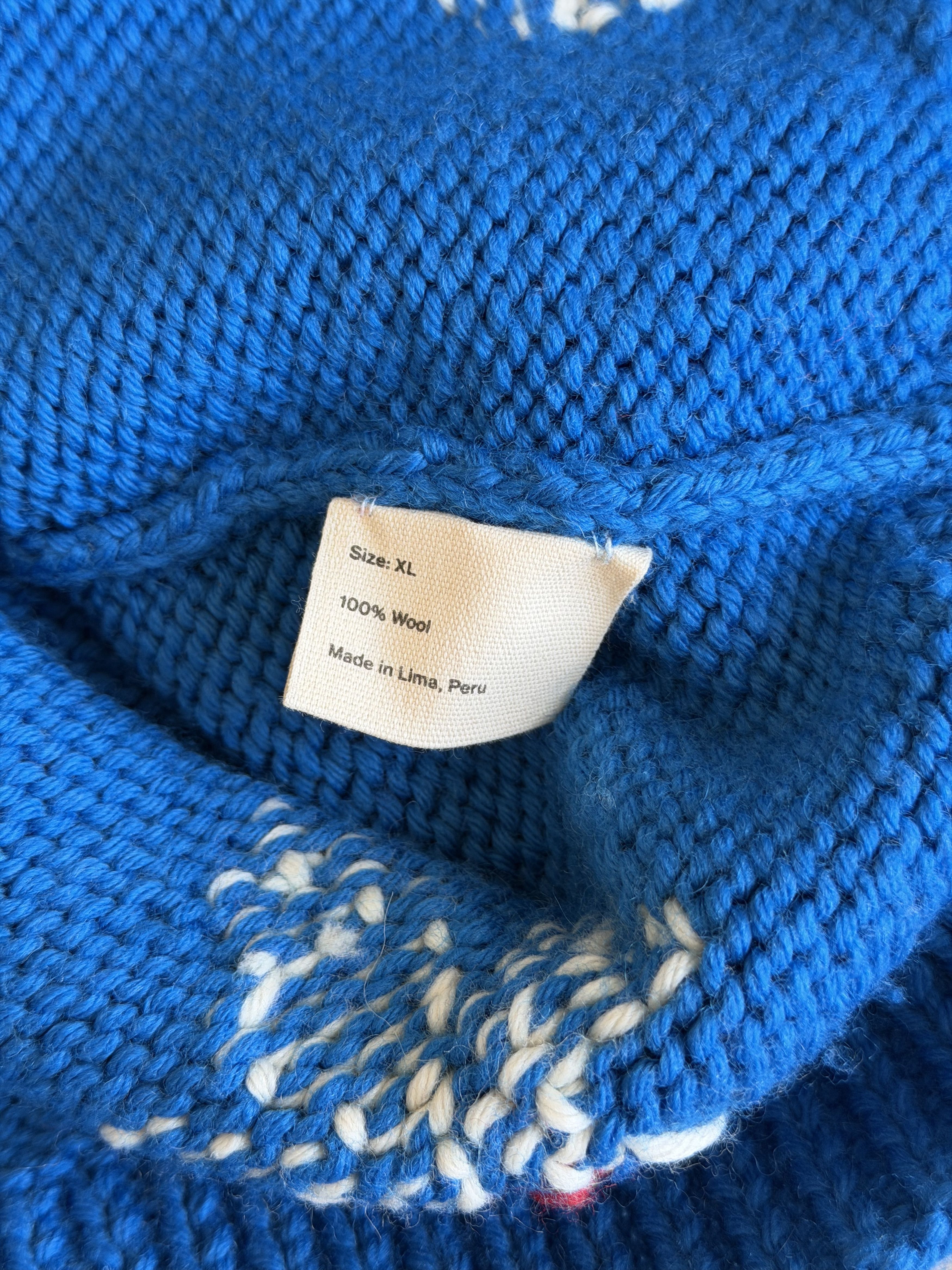 Bode Bode Fleur De Lis Knit Hoodie in Blue Size US XL / EU 56 / 4 - 11 Thumbnail